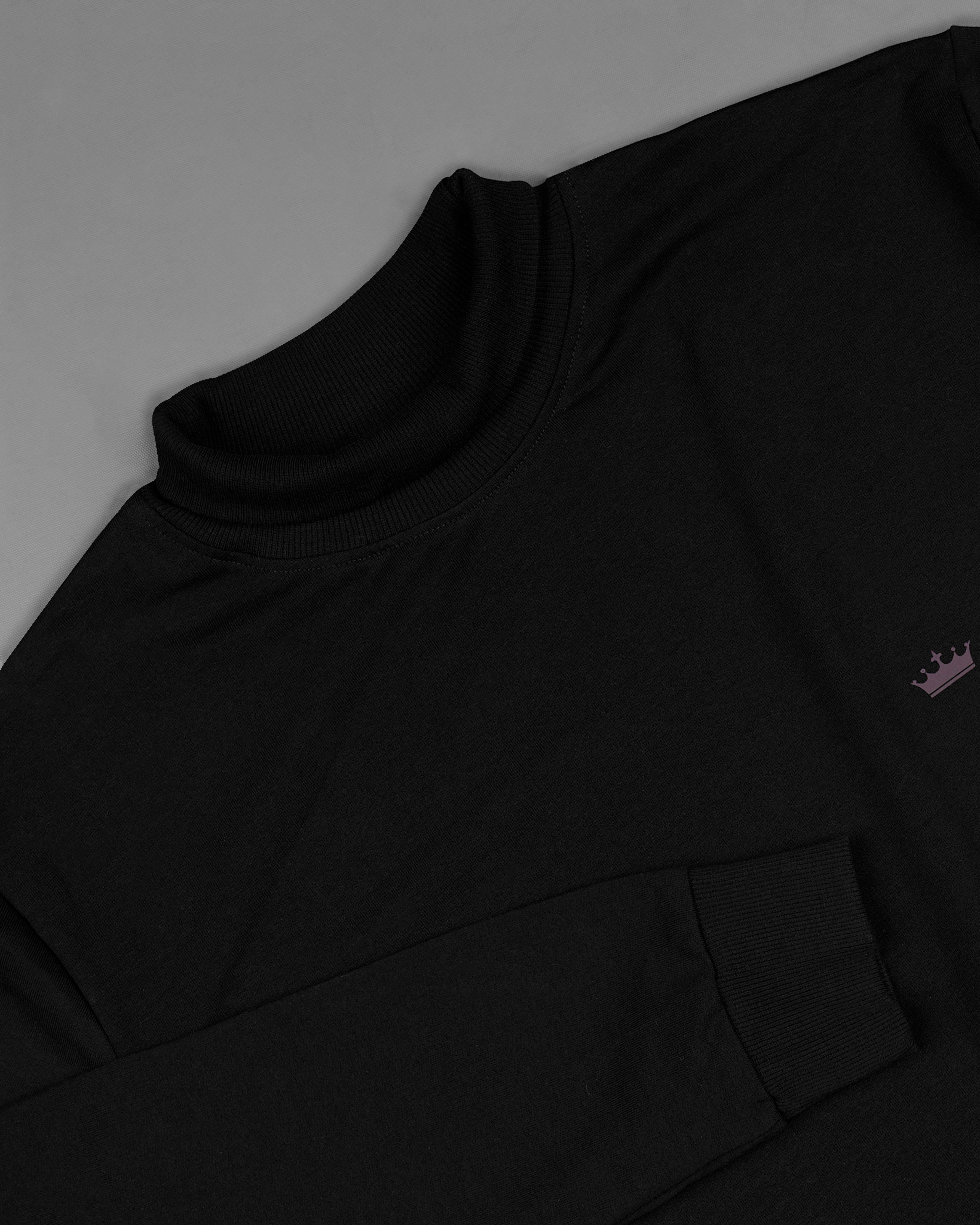 Jade Black Soft Premium Cotton Turtleneck Pullover TS613-S, TS613-M, TS613-L, TS613-XL, TS613-XXL, TS613-3XL, TS613-4XL