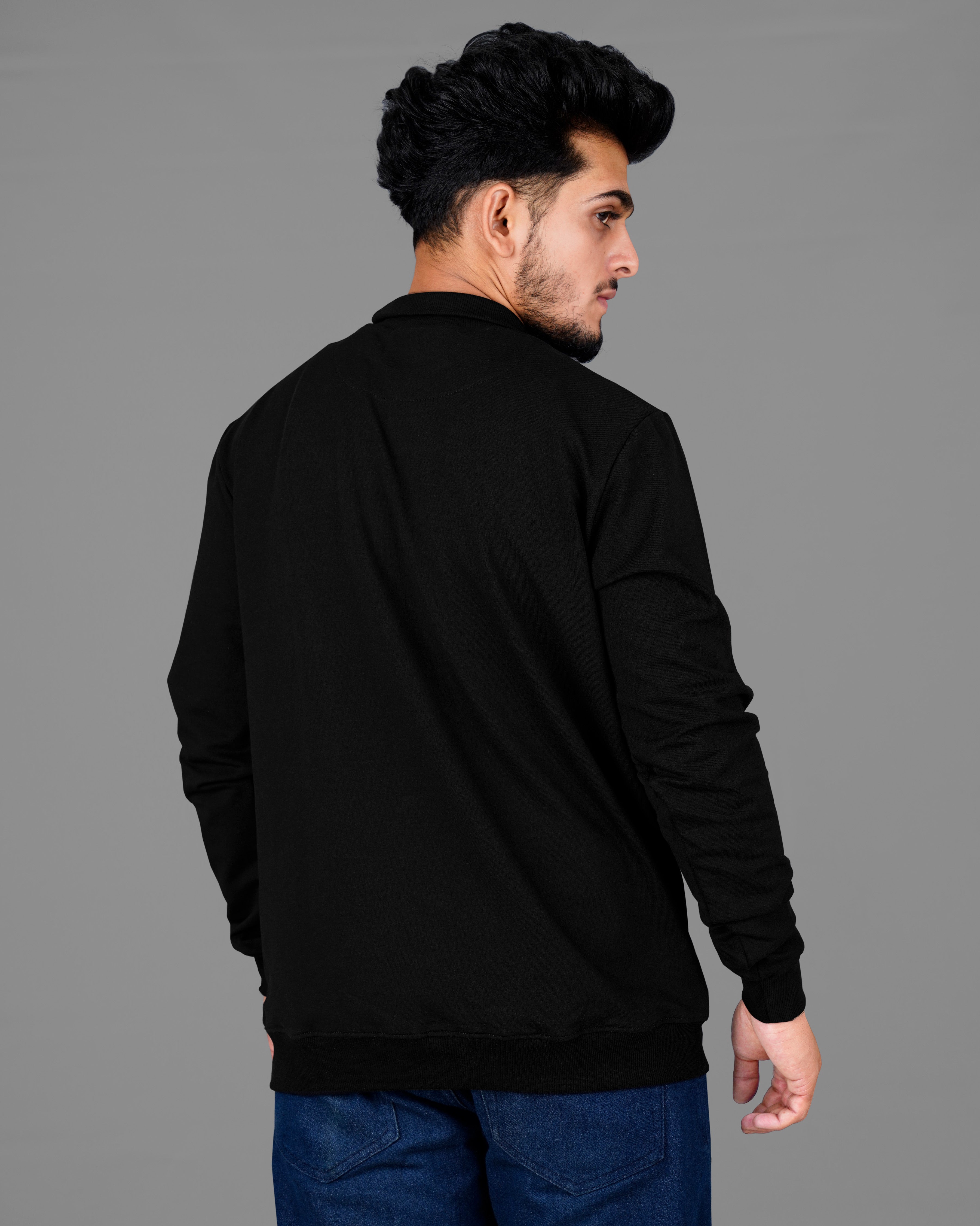 Jade Black Soft Premium Cotton Turtleneck Pullover TS613-S, TS613-M, TS613-L, TS613-XL, TS613-XXL, TS613-3XL, TS613-4XL