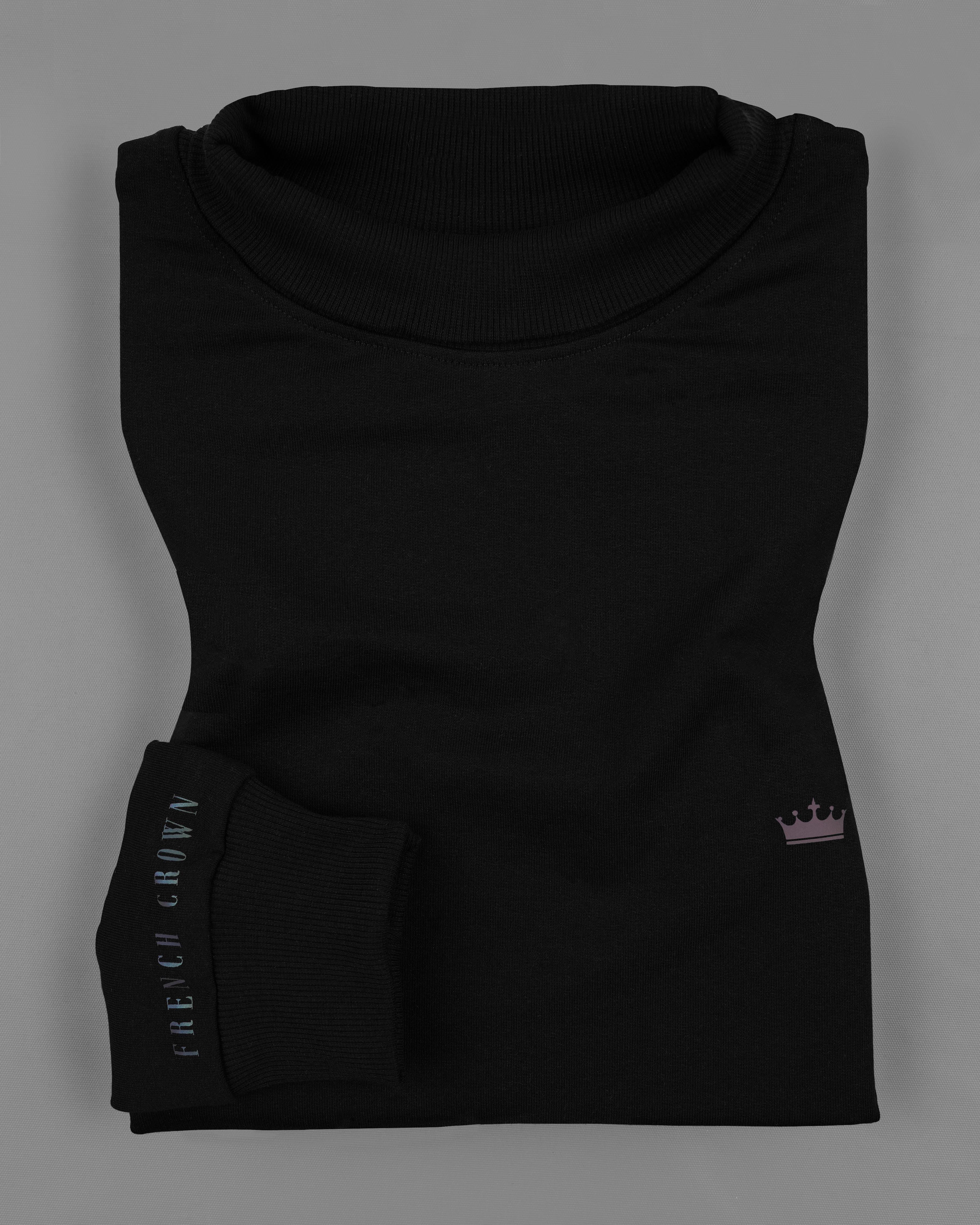 Jade Black Soft Premium Cotton Turtleneck Pullover TS613-S, TS613-M, TS613-L, TS613-XL, TS613-XXL, TS613-3XL, TS613-4XL