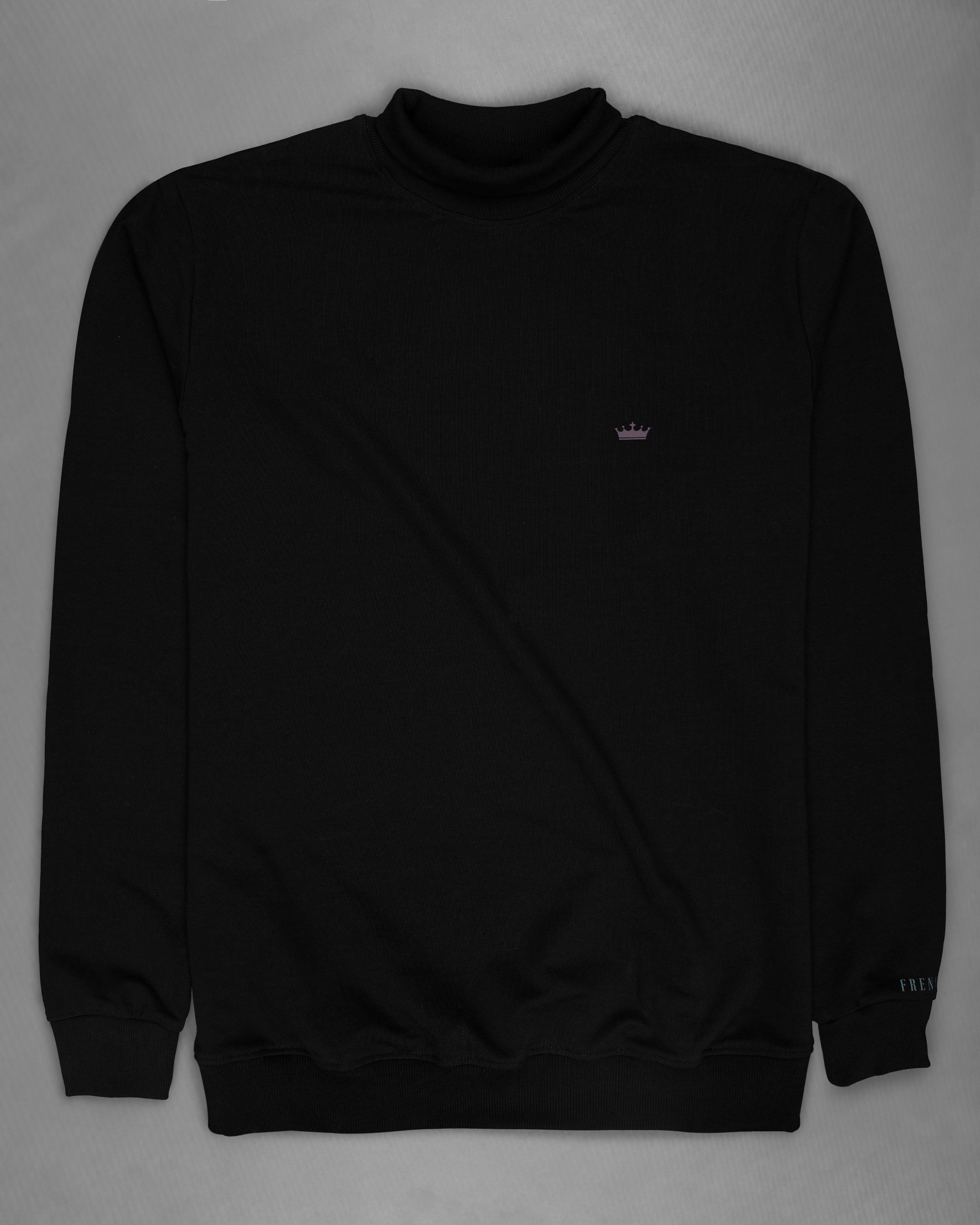 Jade Black Soft Premium Cotton Turtleneck Pullover TS613-S, TS613-M, TS613-L, TS613-XL, TS613-XXL, TS613-3XL, TS613-4XL