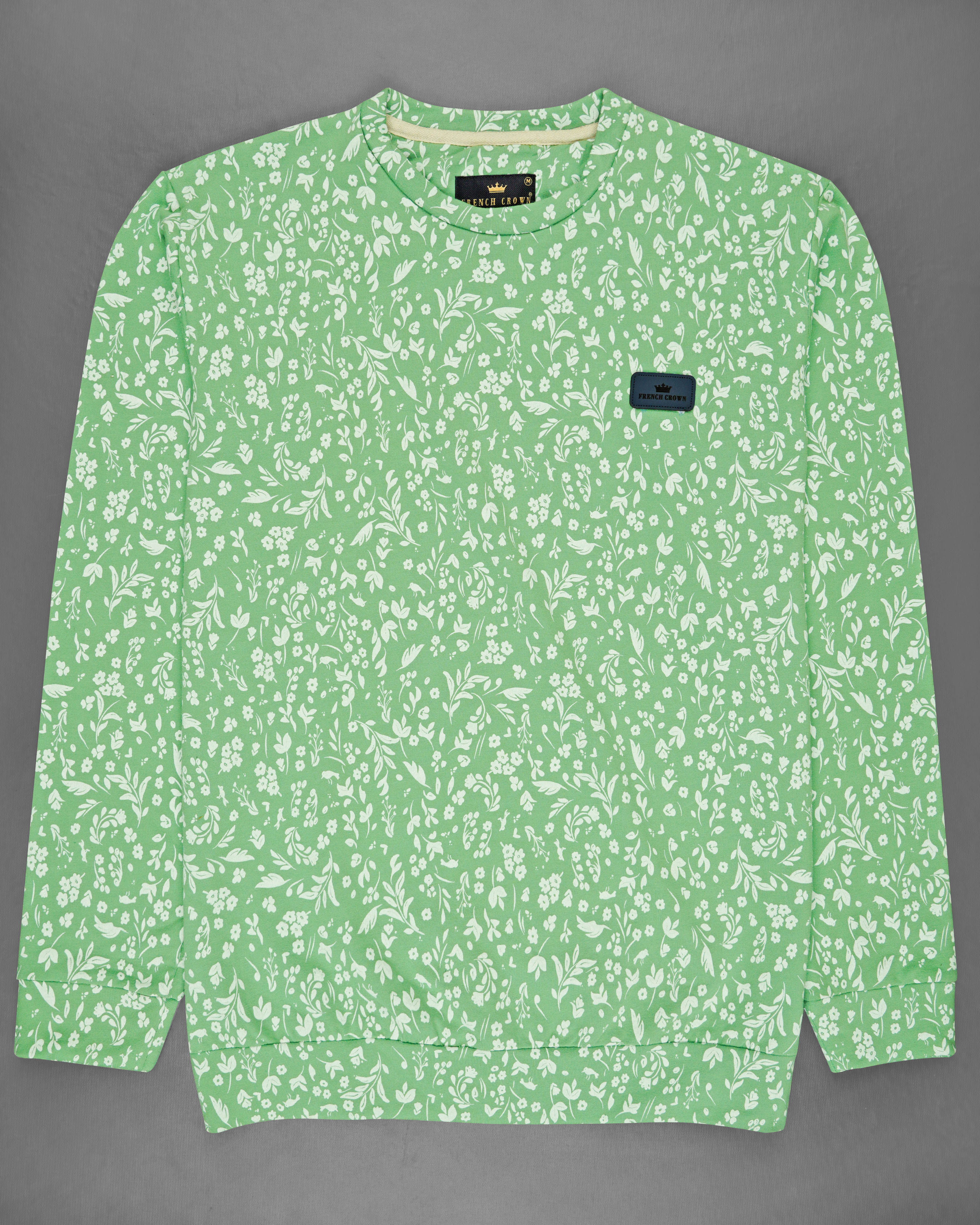 Mantis Green Ditsy Printed Full Sleeve Premium Cotton Jersey Sweatshirt 
TS618-M, TS618-M, TS618-R, TS618-XL, TS618-XXL, TS618-3XL, TS618-4XL
