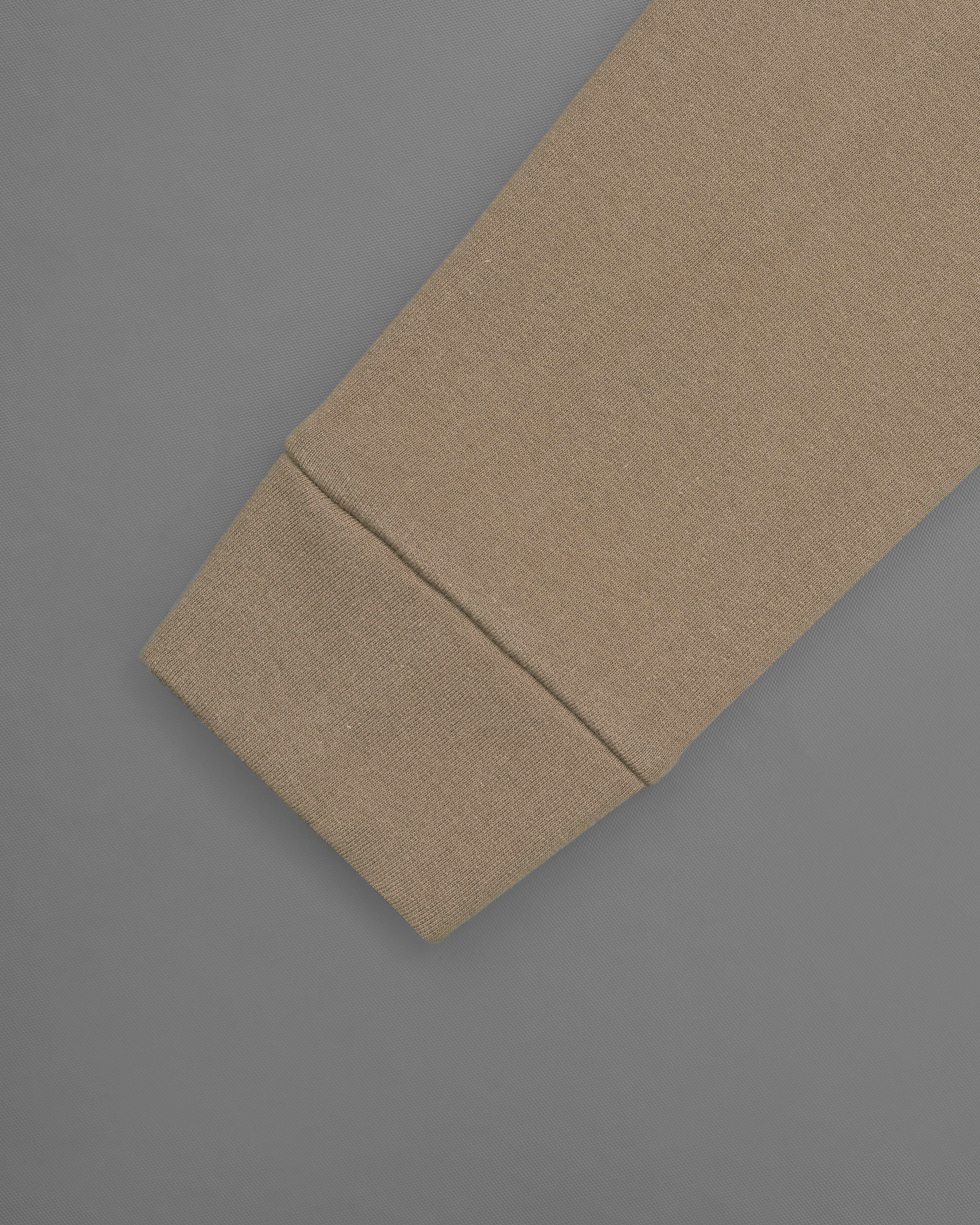 Brown With Cream Full Sleeve Premium Cotton Heavyweight Sweatshirt TS640-S, TS640-M, TS640-L, TS640-XL, TS640-XXL