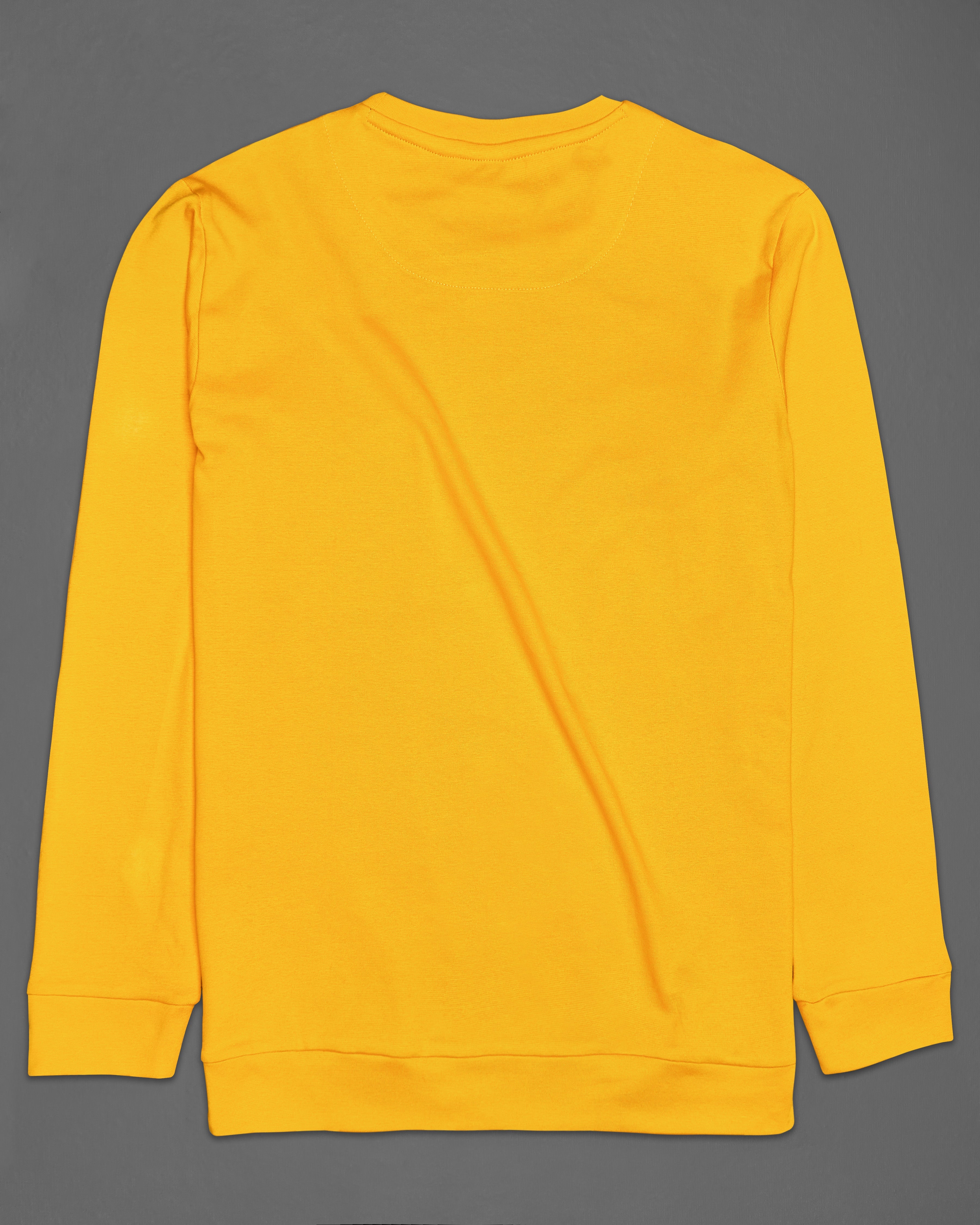 Macaroni Yellow with a Black Patch Pocket Premium Jersey Sweatshirt TS699-S, TS699-M, TS699-L, TS699-XL, TS699-XXL