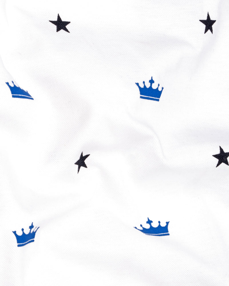 Bright White With Signature Logo Printed Organic Cotton Pique Polo TS745-S, TS745-M, TS745-L, TS745-XL, TS745-XXL