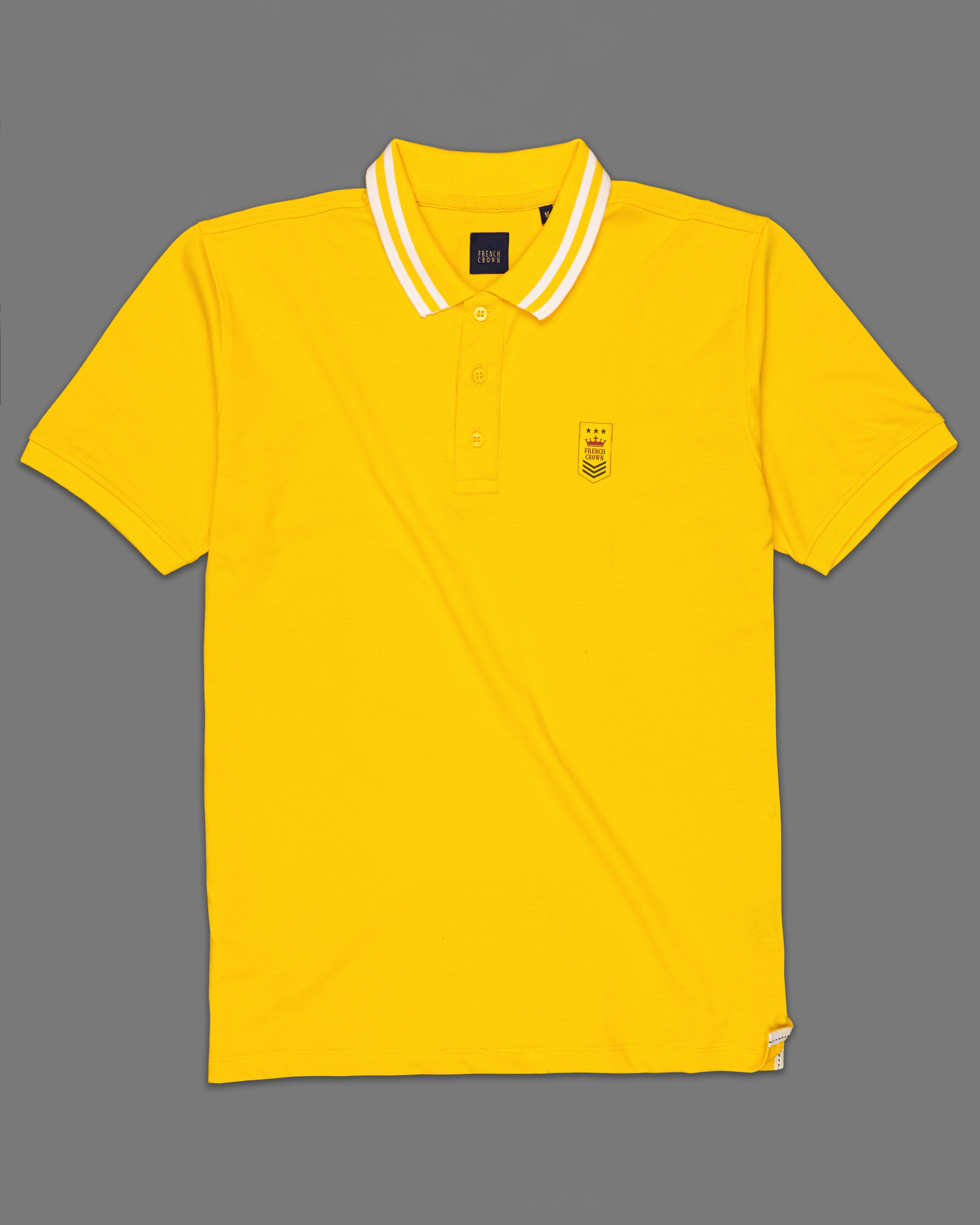 Supernova Yellow Organic Cotton Pique Polo TS746-S, TS746-M, TS746-L, TS746-XL, TS746-XXL