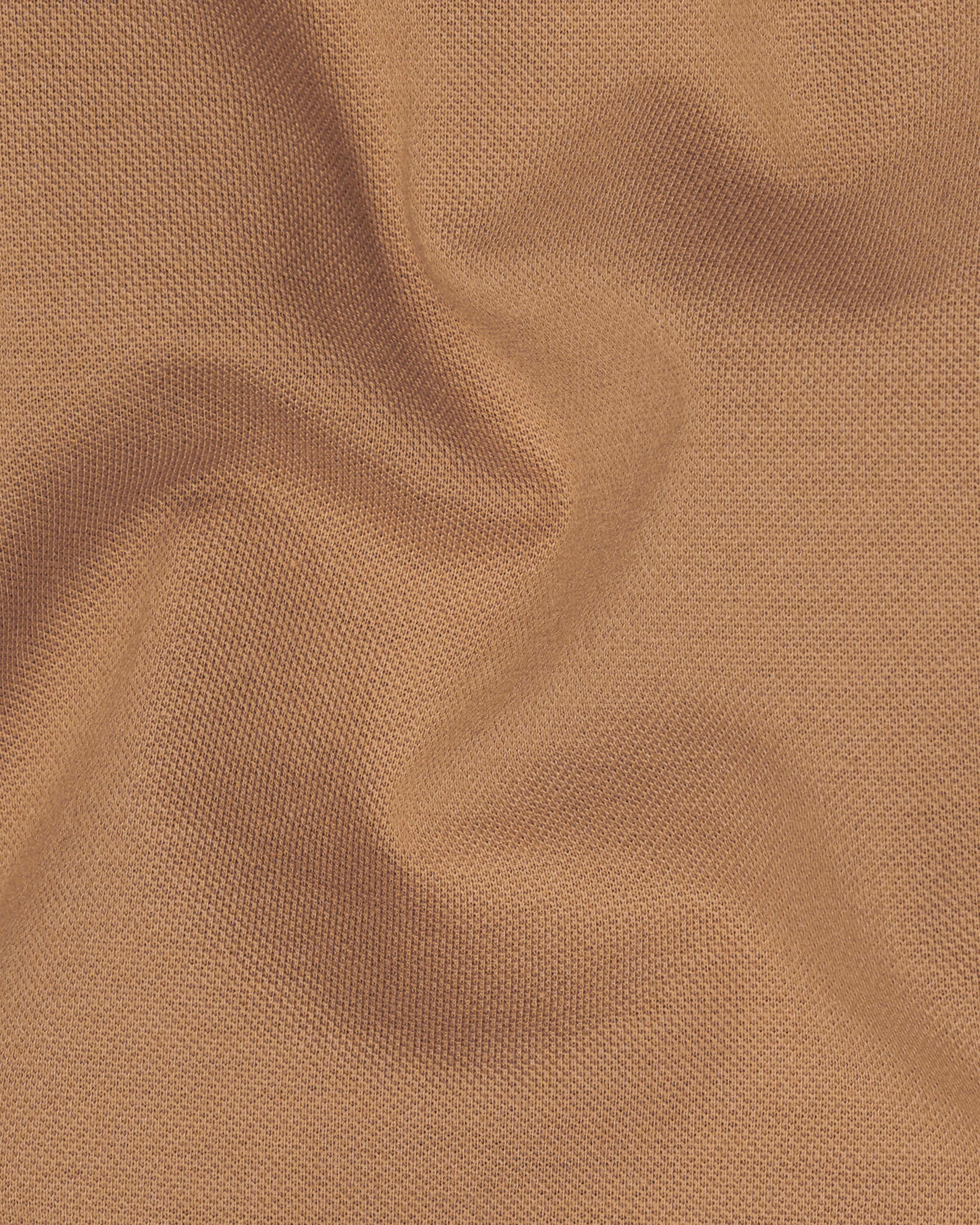 Muesli Brown with Navy Blue Patch work Organic Cotton Pique Polo TS751-S, TS751-M, TS751-L, TS751-XL, TS751-XXL