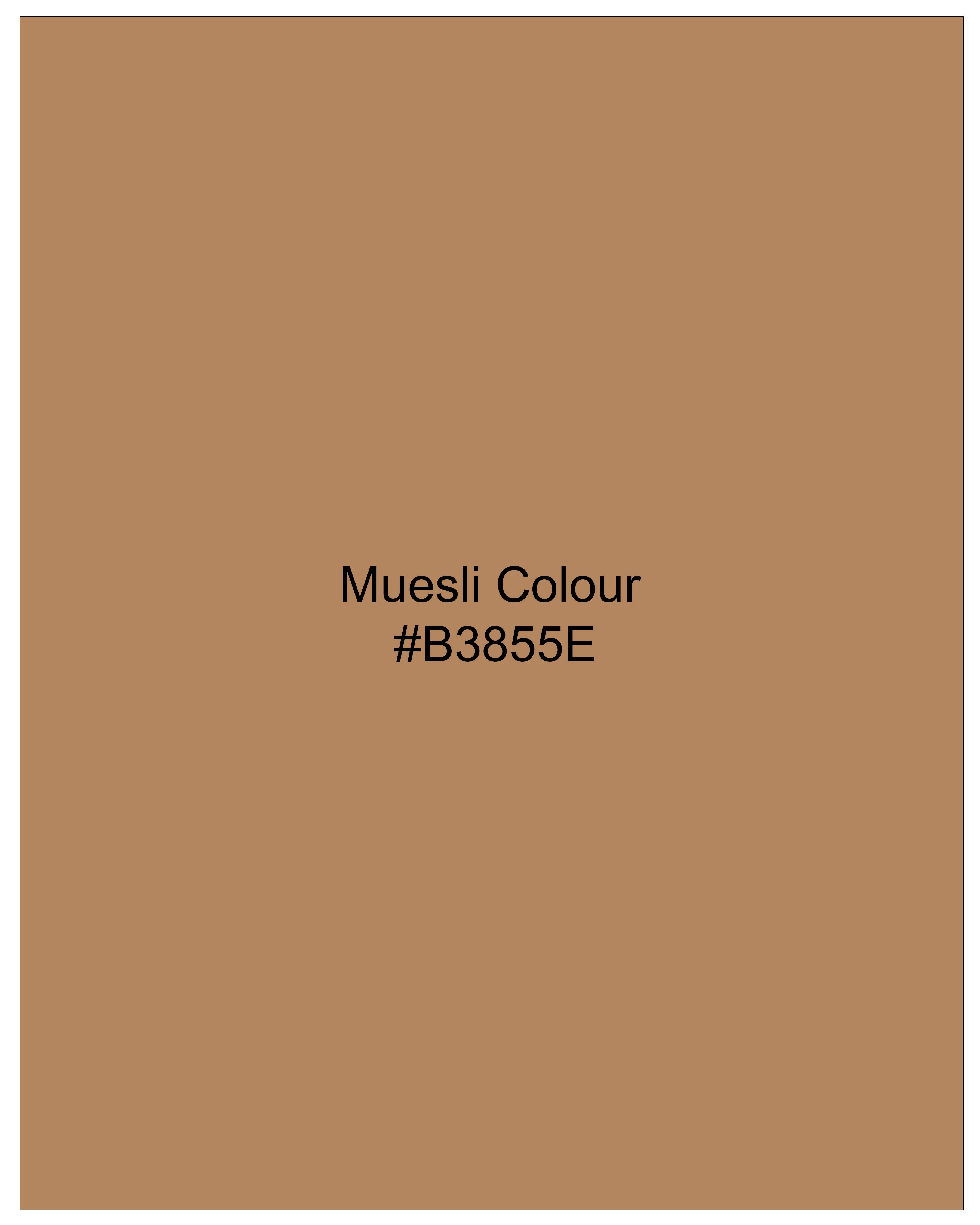 Muesli Brown with Navy Blue Patch work Organic Cotton Pique Polo TS751-S, TS751-M, TS751-L, TS751-XL, TS751-XXL