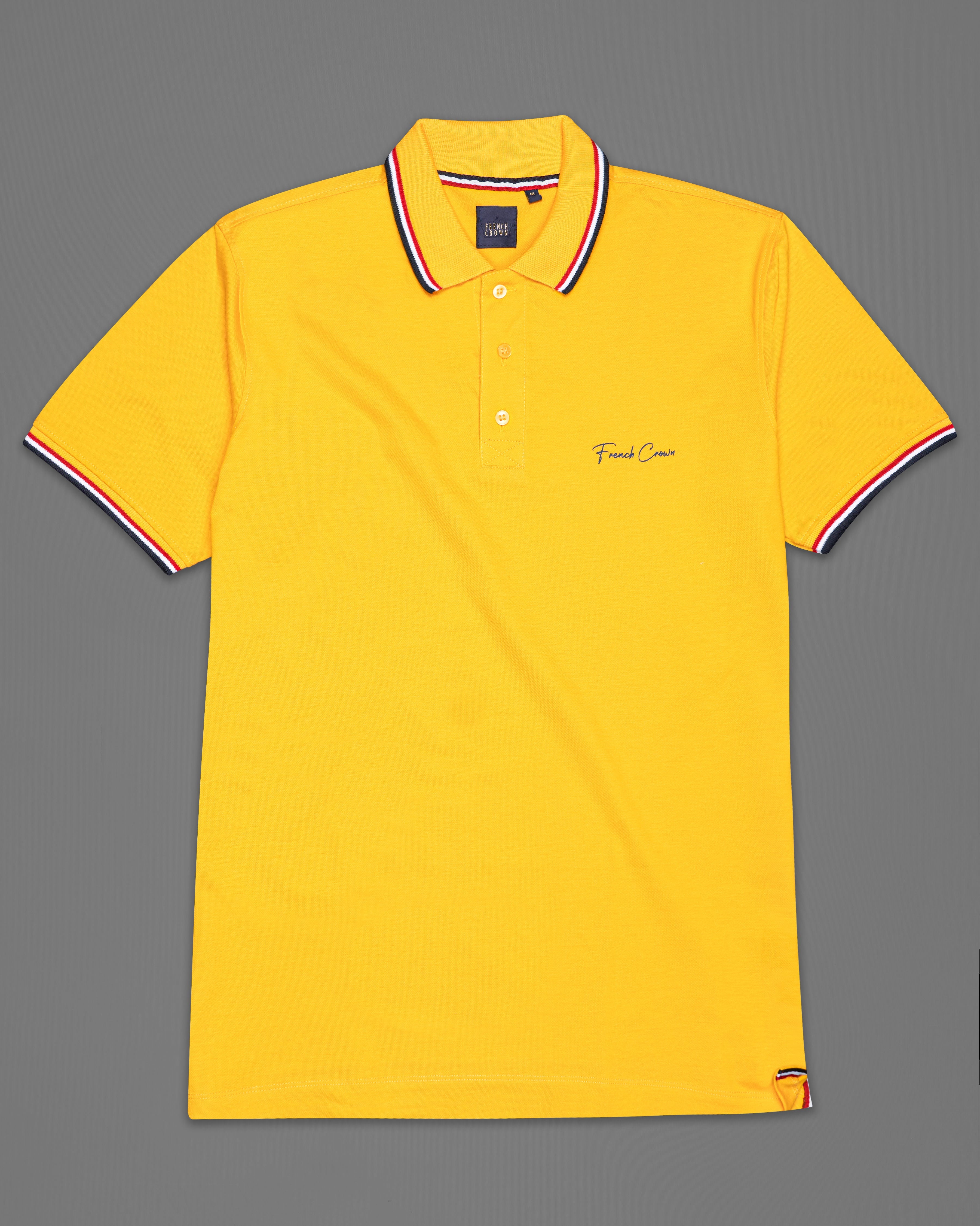 Sunglow Yellow Organic Cotton Mercerised Pique Polo TS805-S, TS805-M, TS805-L, TS805-XL, TS805-XXL