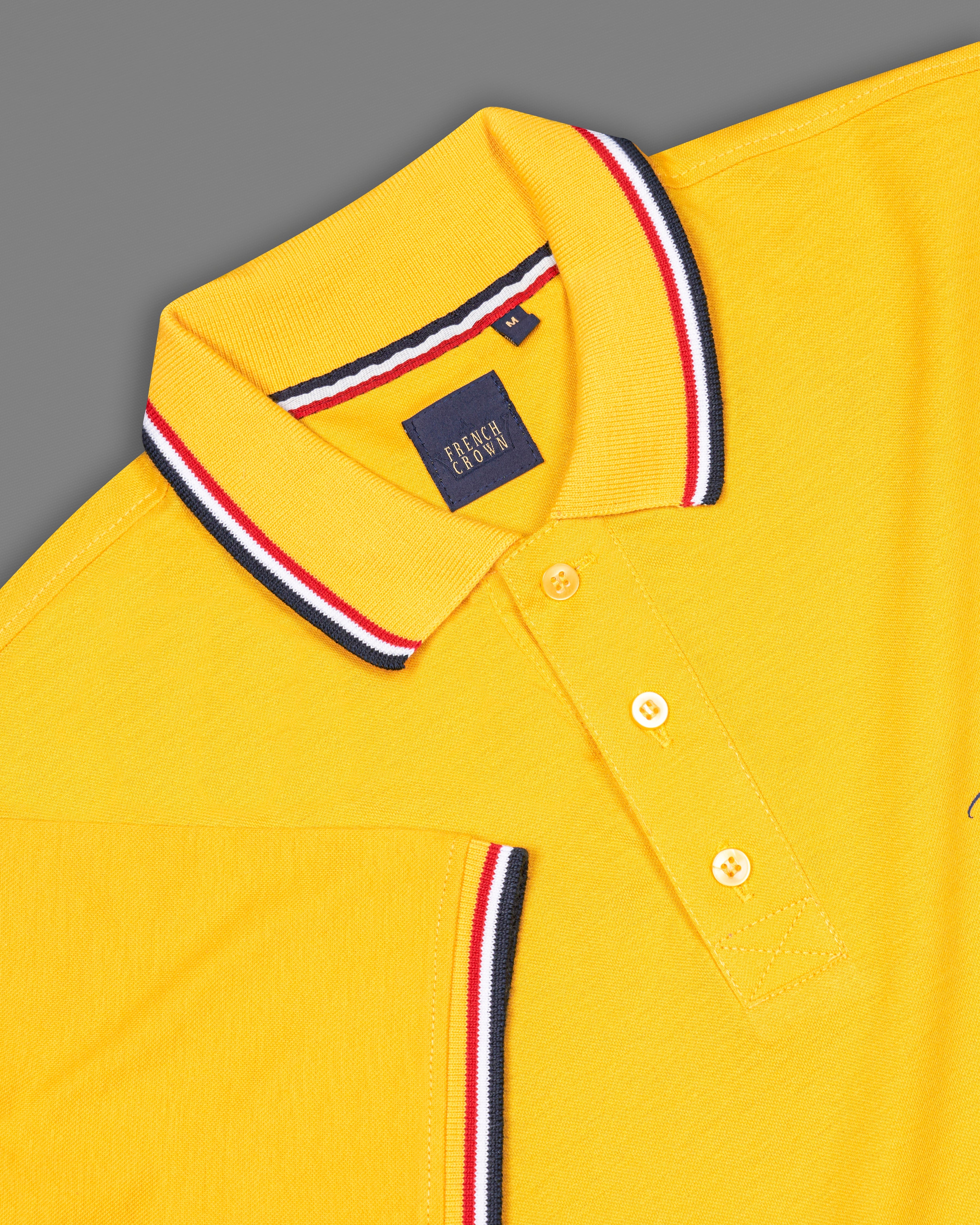 Sunglow Yellow Organic Cotton Mercerised Pique Polo TS805-S, TS805-M, TS805-L, TS805-XL, TS805-XXL