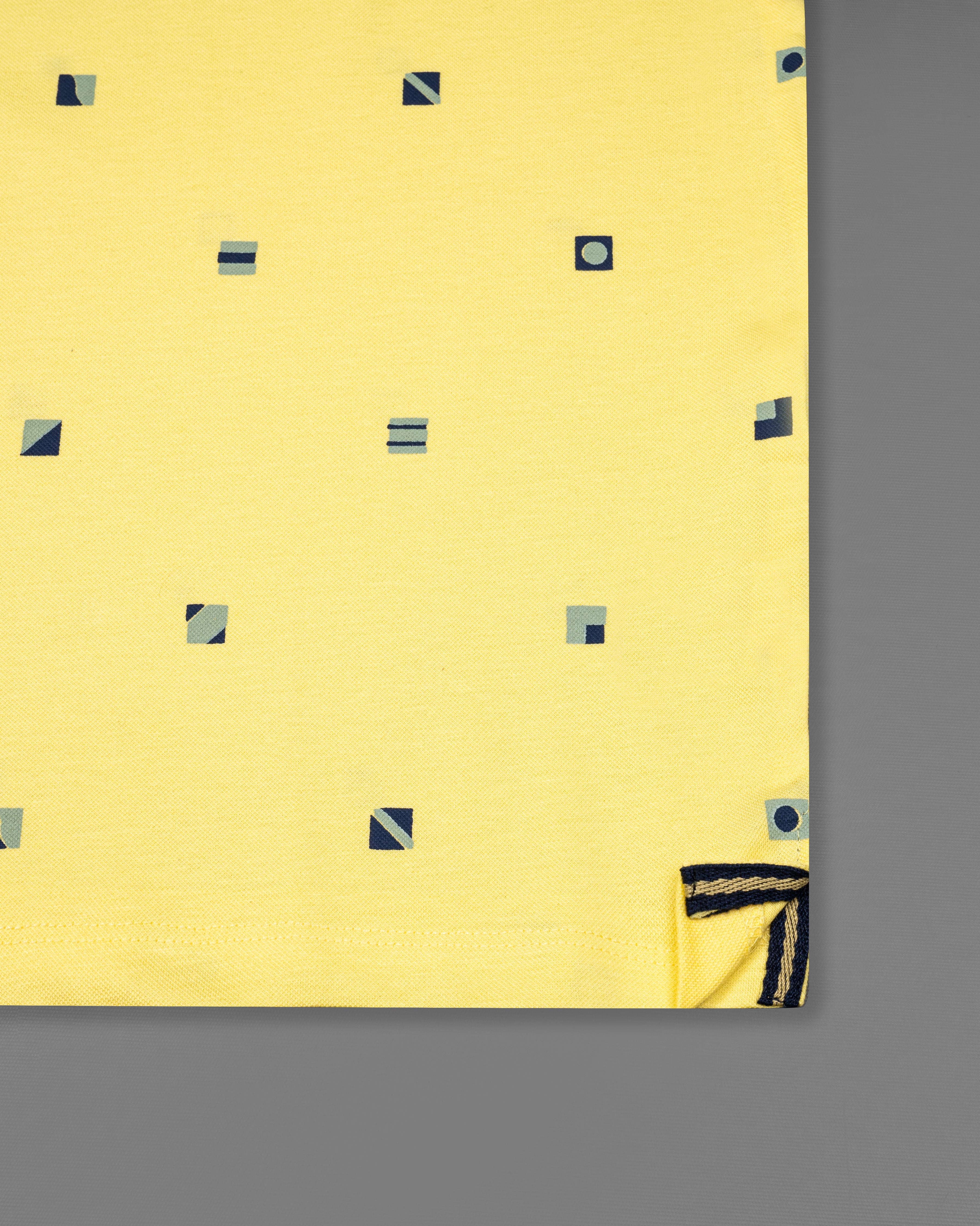 Sweet Corn Yellow and Cardinal Pink Printed Organic Cotton Mercerised Pique Polo TS819-S, TS819-M, TS819-L, TS819-XL, TS819-XXL