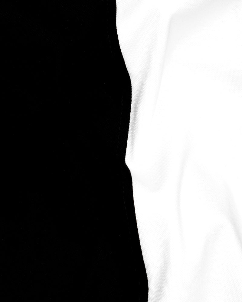 Black and White Organic Cotton Pique Polo TS826-S, TS826-M, TS826-L, TS826-XL, TS826-XXL