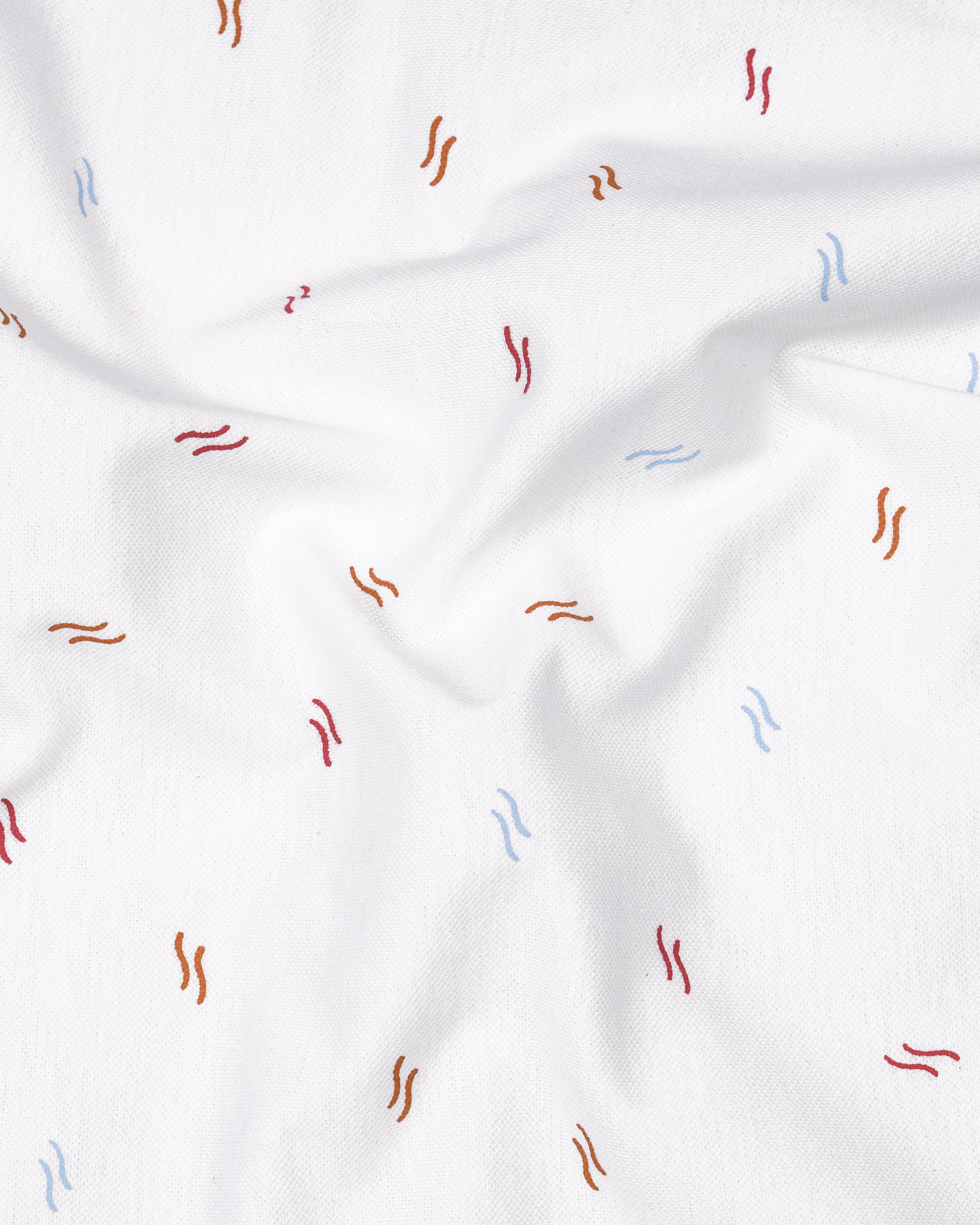 Bright White Printed Organic Cotton Pique Polo TS827-S, TS827-M, TS827-L, TS827-XL, TS827-XXL