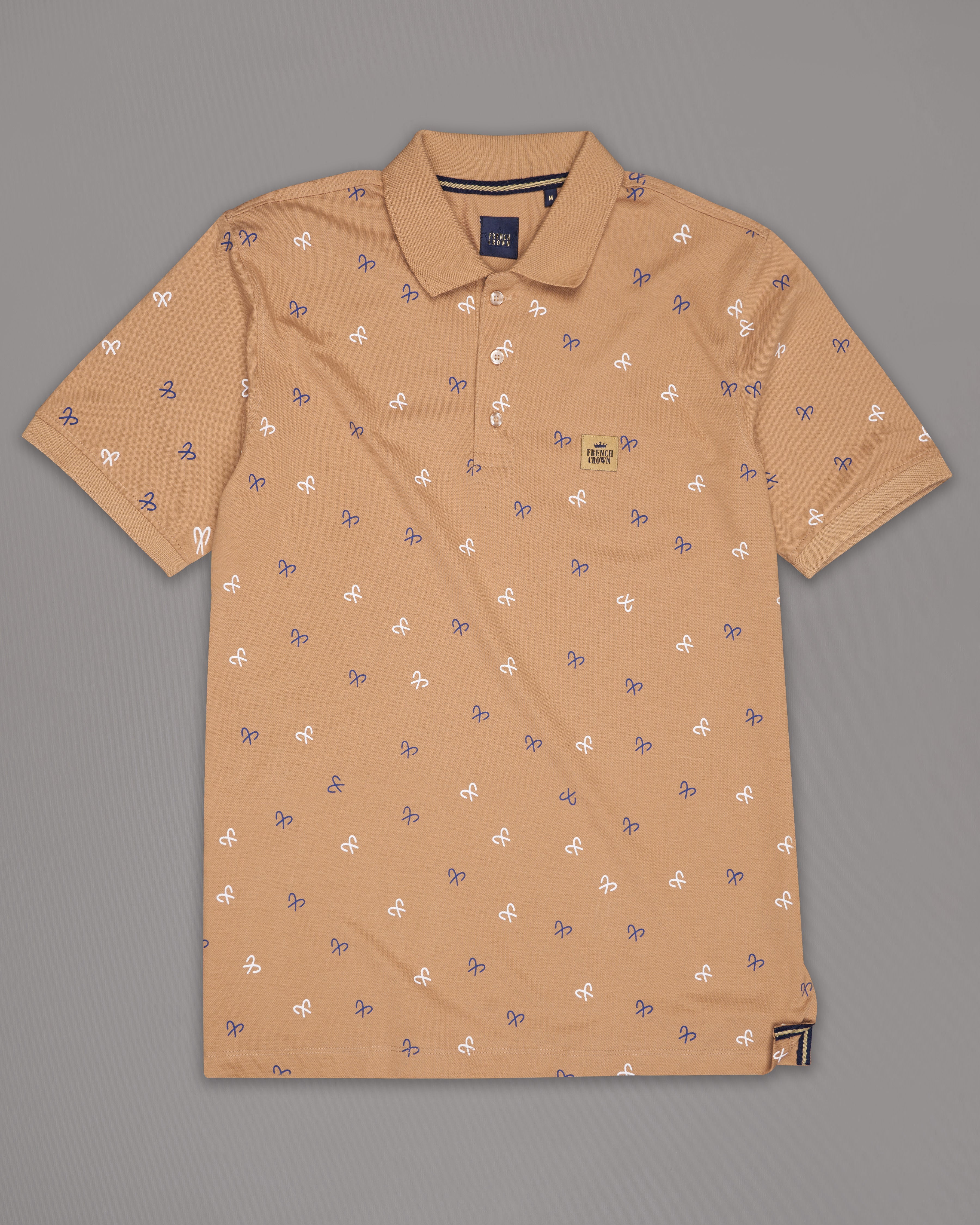 Antique Brass Brown Textured Organic Cotton Mercerised Pique Polo TS853-S, TS853-M, TS853-L, TS853-XL, TS853-XXL