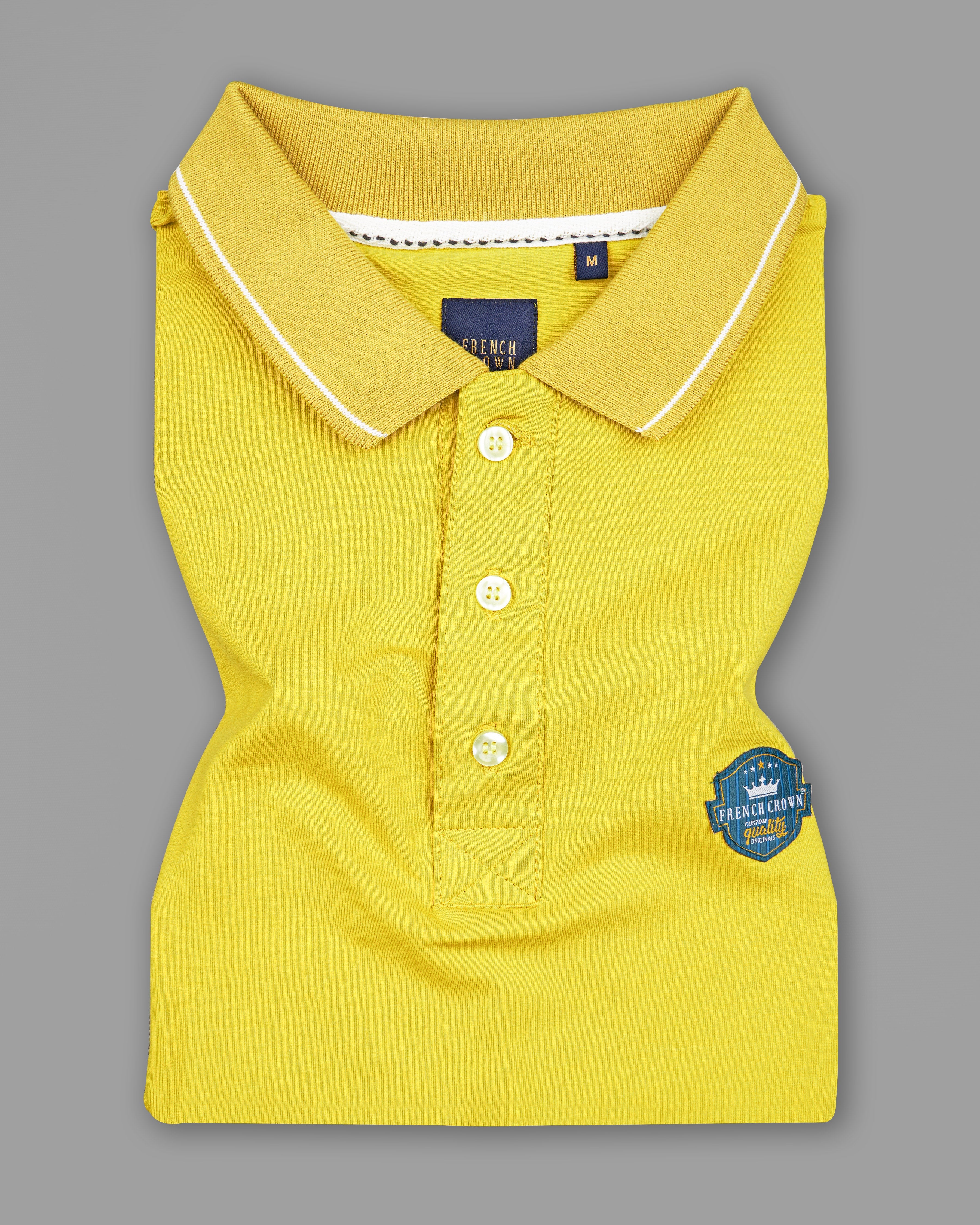 Dandelion Yellow Organic Cotton Mercerised Pique Polo TS858-S, TS858-M, TS858-L, TS858-XL, TS858-XXL