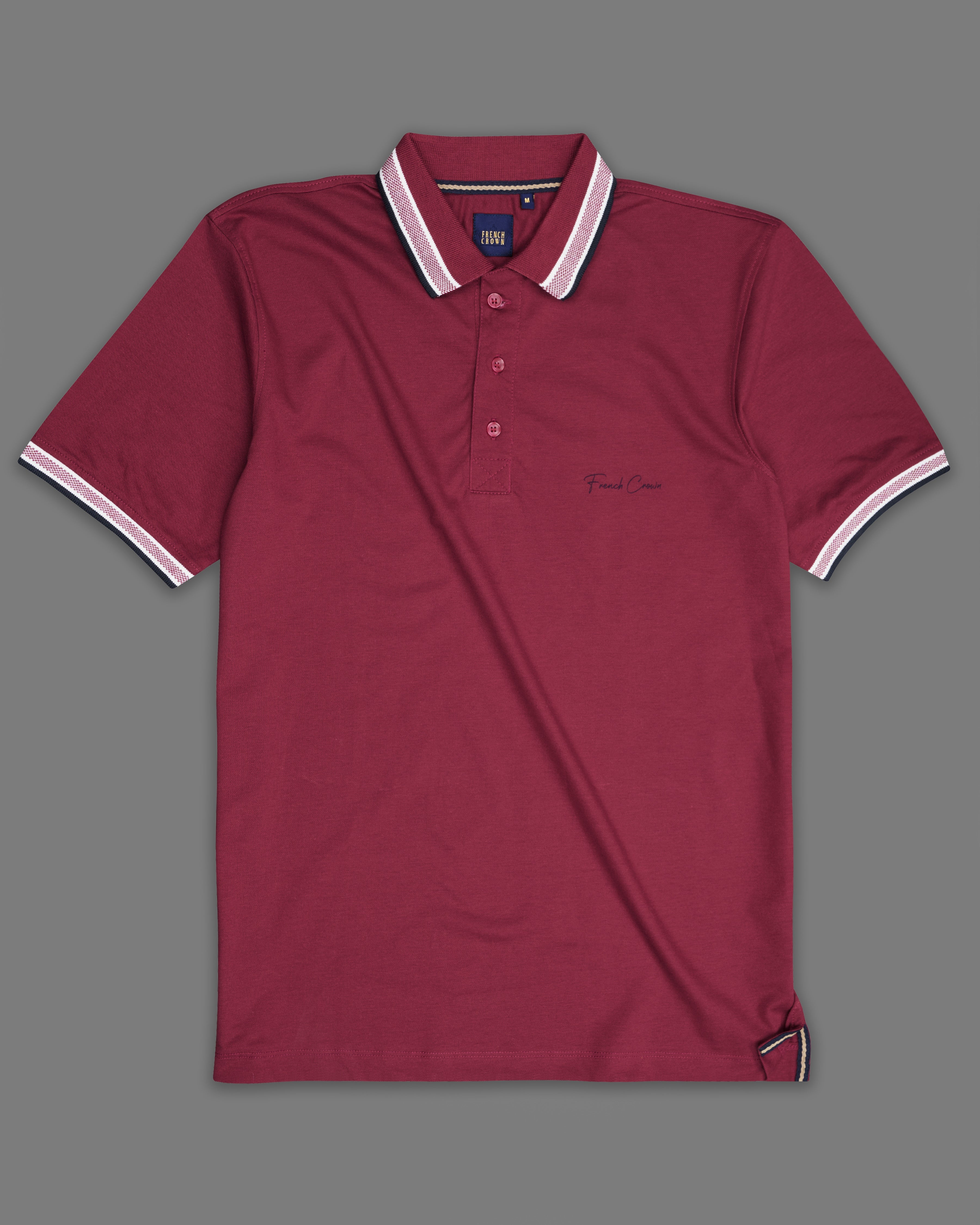 Cordovan Maroon Organic Cotton Mercerised Pique Polo TS860-S, TS860-M, TS860-L, TS860-XL, TS860-XXL