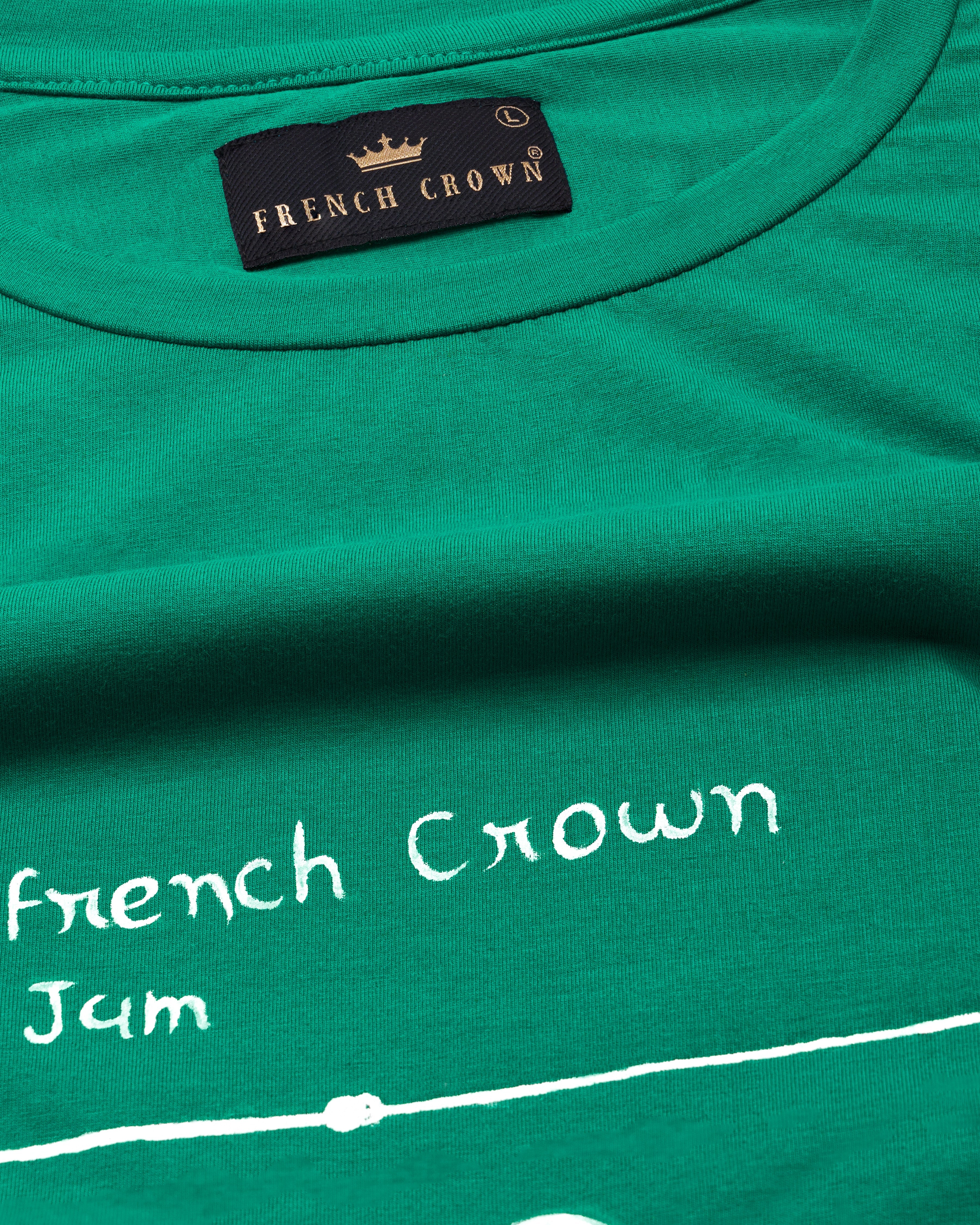 Tropical Green Hand Painted Premium Cotton T-shirt TS005-W005-S, TS005-W005-M, TS005-W005-L, TS005-W005-XL, TS005-W005-XXL