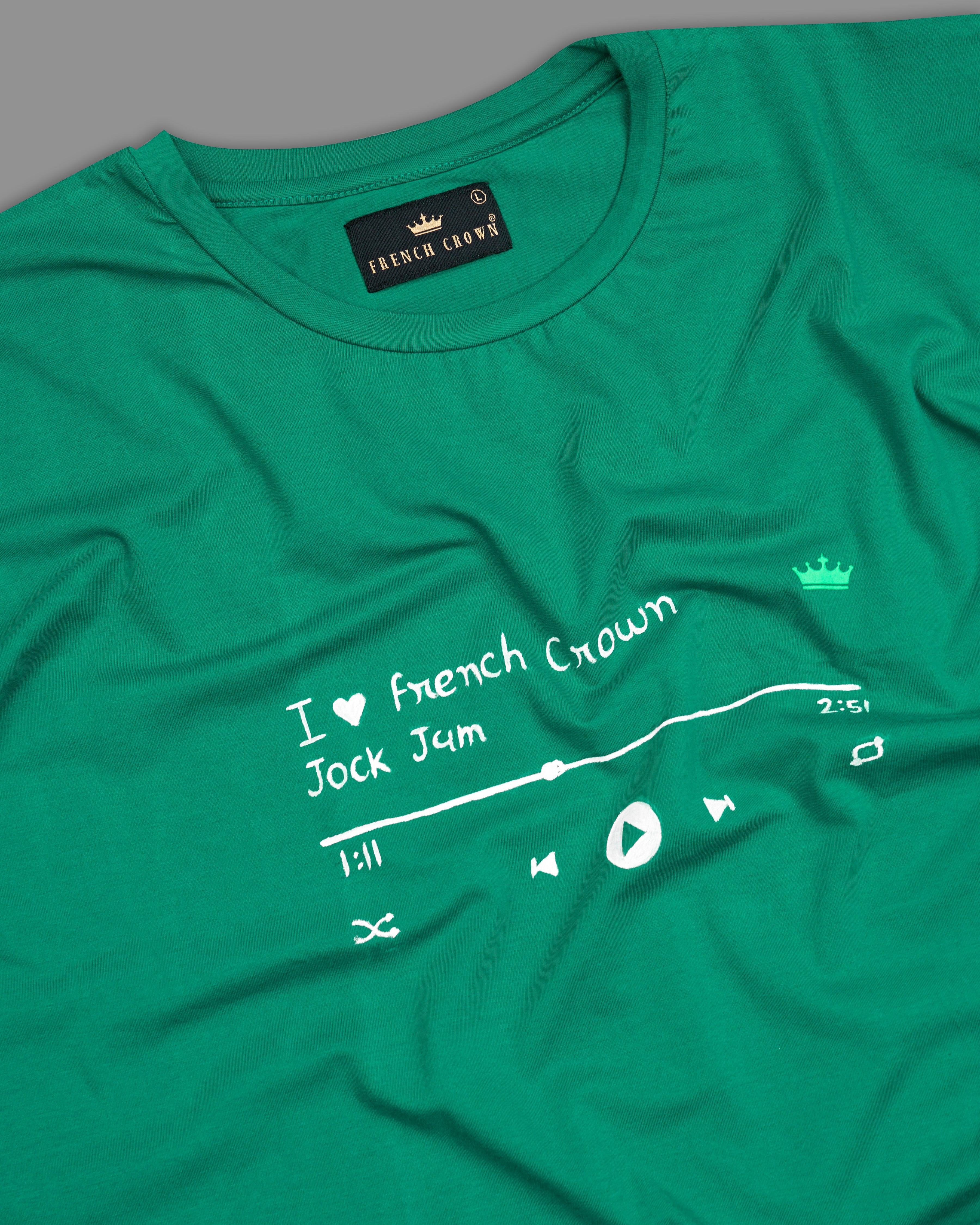 Tropical Green Hand Painted Premium Cotton T-shirt TS005-W005-S, TS005-W005-M, TS005-W005-L, TS005-W005-XL, TS005-W005-XXL