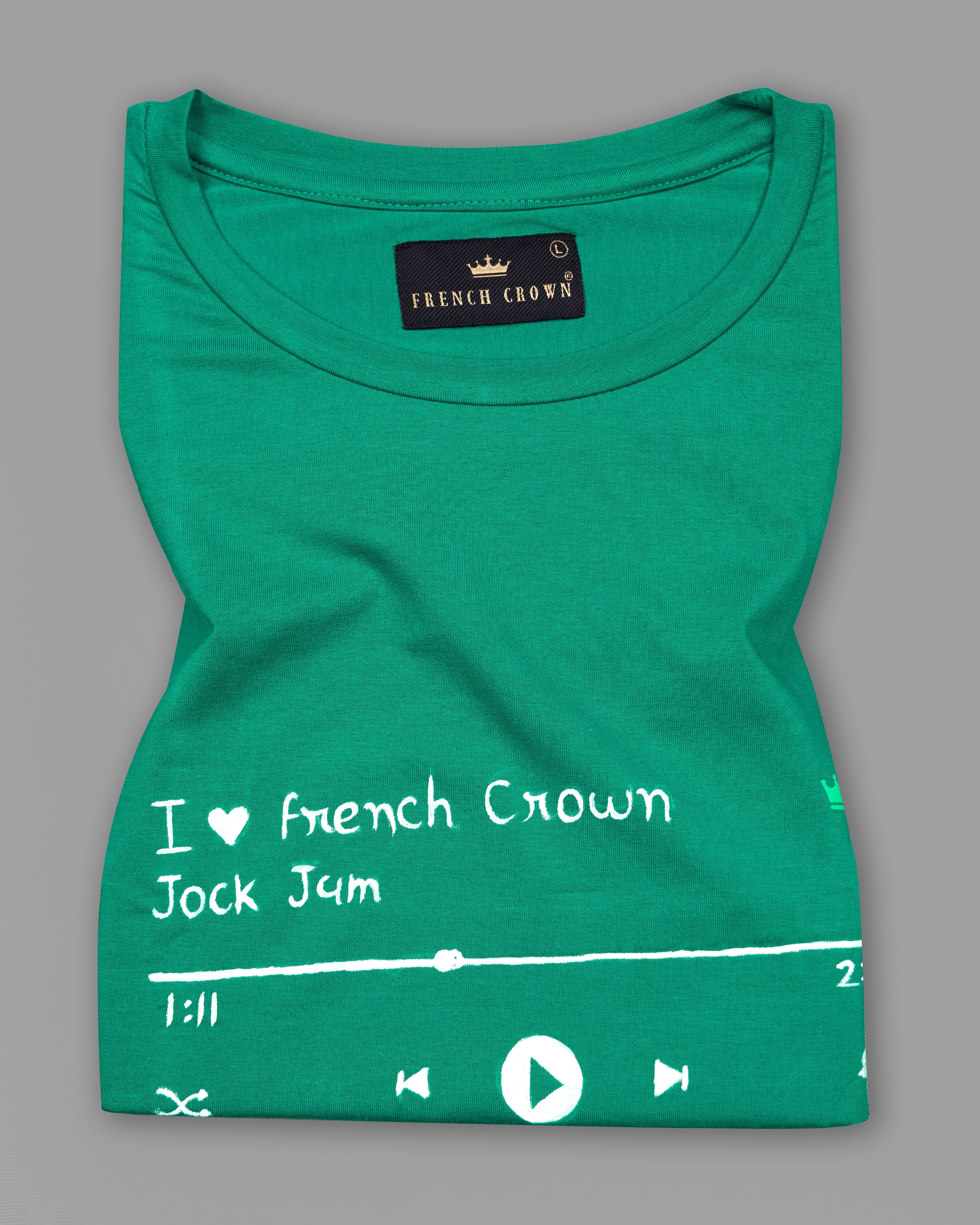 Tropical Green Hand Painted Premium Cotton T-shirt TS005-W005-S, TS005-W005-M, TS005-W005-L, TS005-W005-XL, TS005-W005-XXL