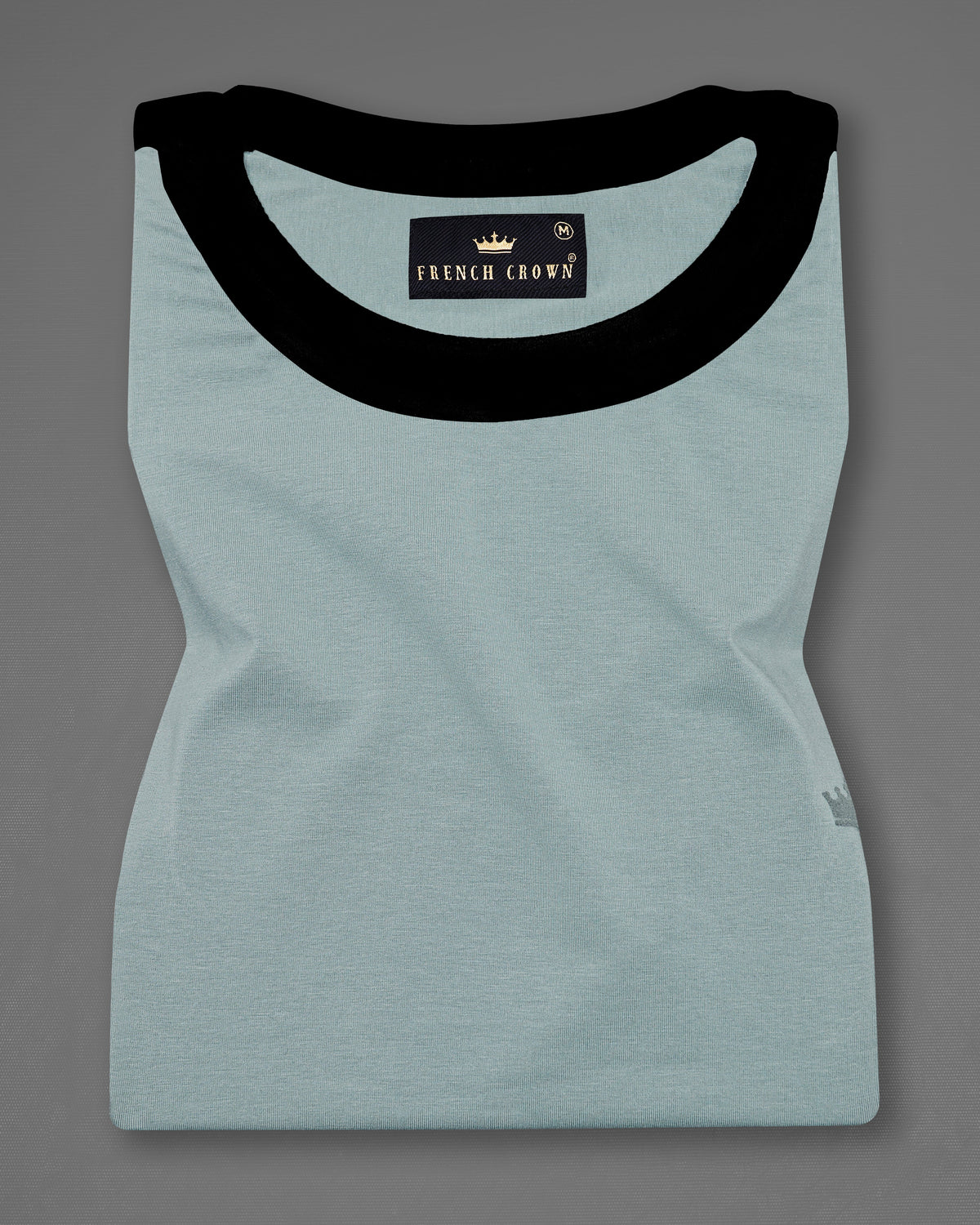 Mountain Mist Green with Black Hand-Painted Organic Cotton T-Shirt TS009-W03-S, TS009-W03-M, TS009-W03-L, TS009-W03-XL, TS009-W03-XXL