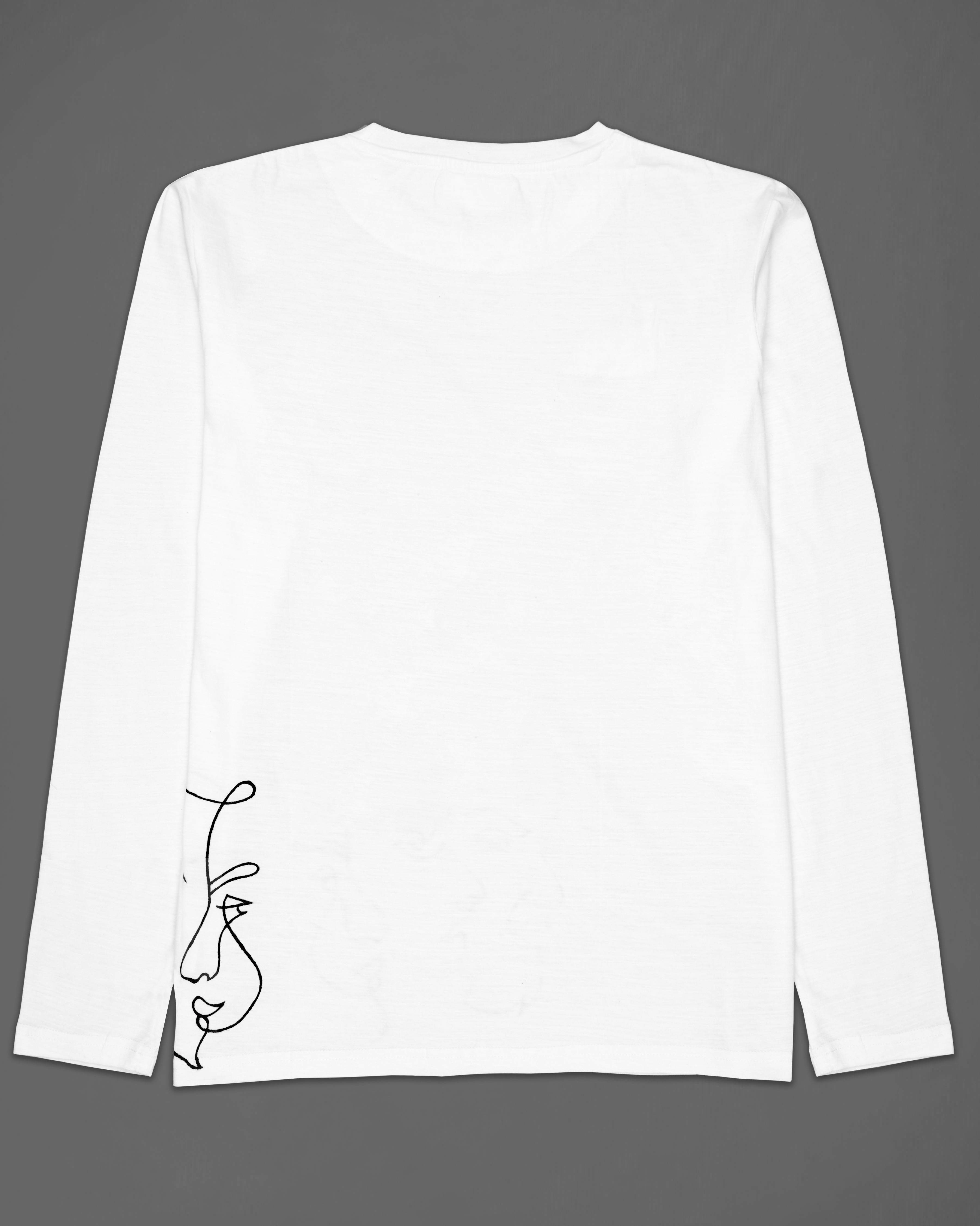 Bright White Multi Face Hand-Painted Organic Cotton T-Shirt TS144-W01-S, TS144-W01-M, TS144-W01-L, TS144-W01-XL, TS144-W01-XXL