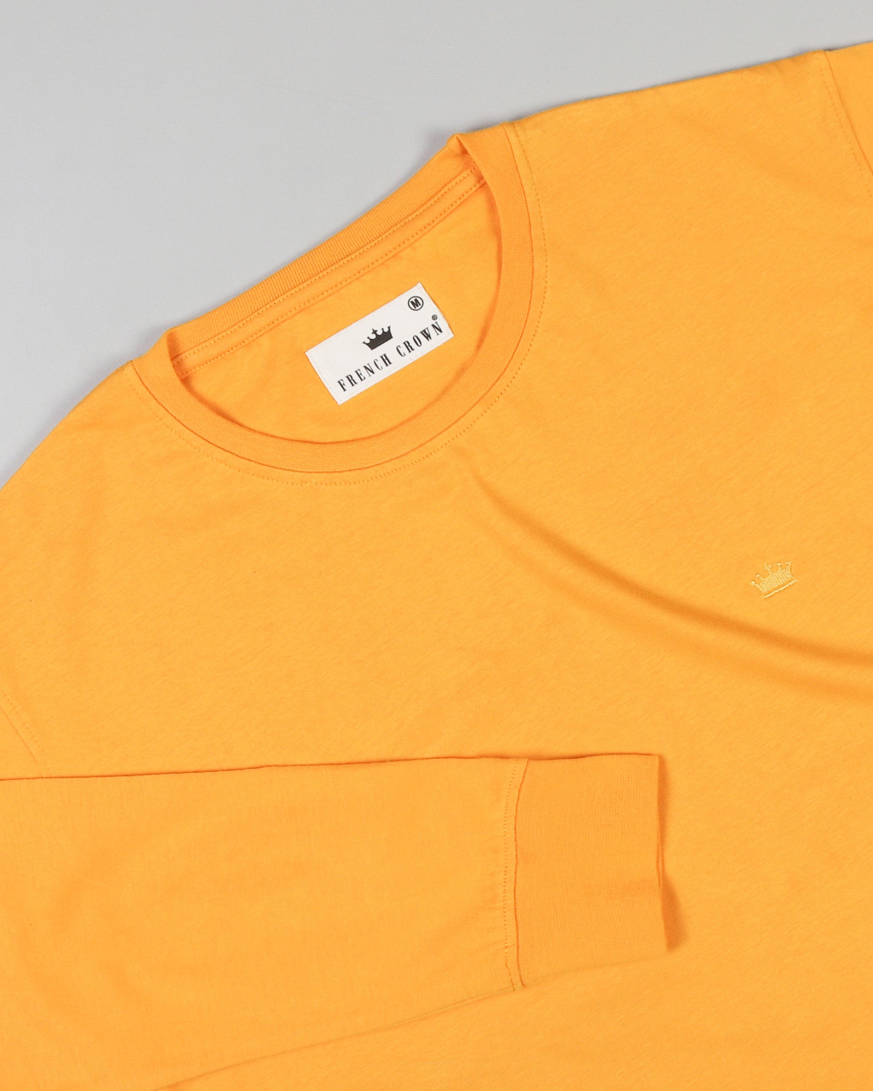 Bright Orange Super Soft Premium Cotton Full Sleeve Organic Cotton Brushed Sweatshirt TS163-M, TS163-XL, TS163-XXL, TS163-L, TS163-S