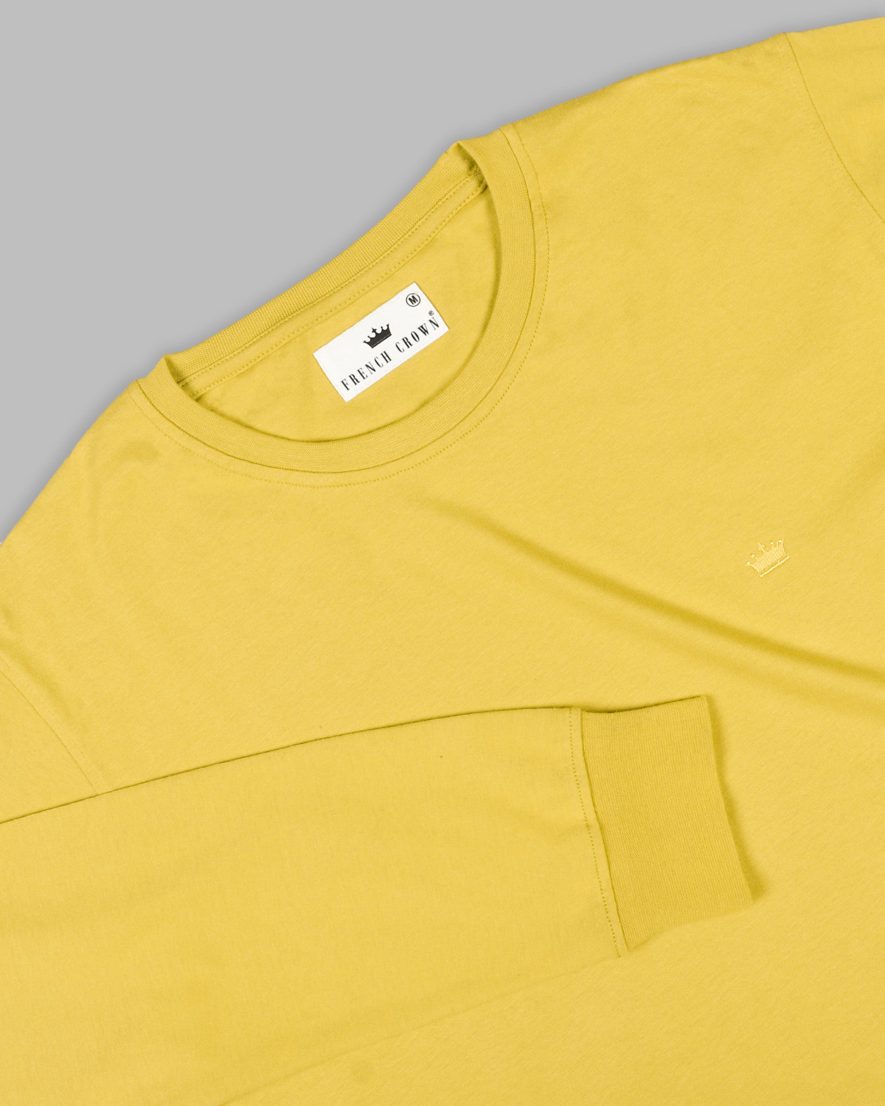 Corn yellow Super Soft Premium Cotton Full Sleeve Organic Cotton Brushed Sweatshirt TS169-S, TS169-M, TS169-L, TS169-XL, TS169-XXL