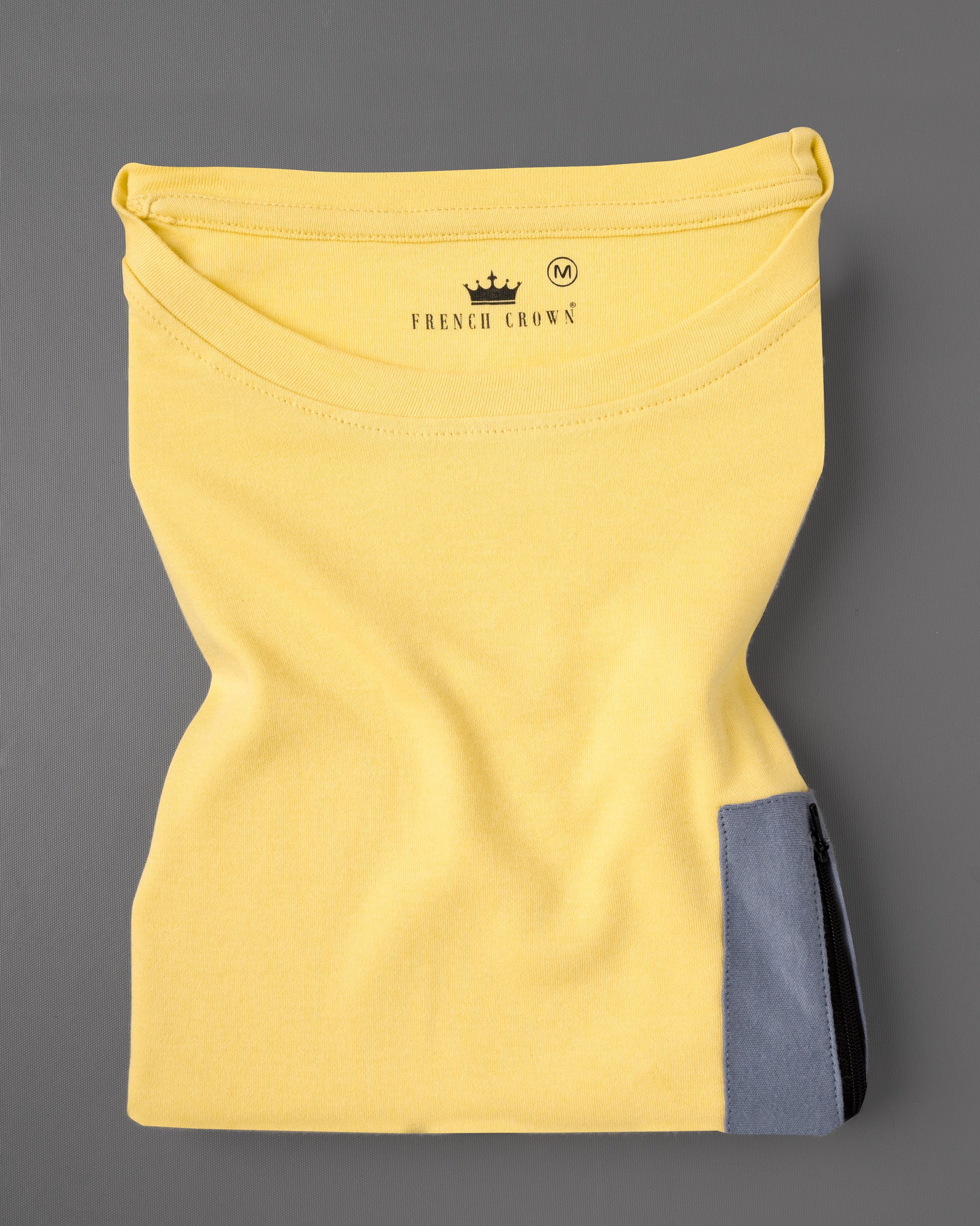 Sweet Corn Yellow with zipper pocket heavyweight premium cotton winter T-shirt TS427-S, TS427-M, TS427-L, TS427-XL, TS427-XXL