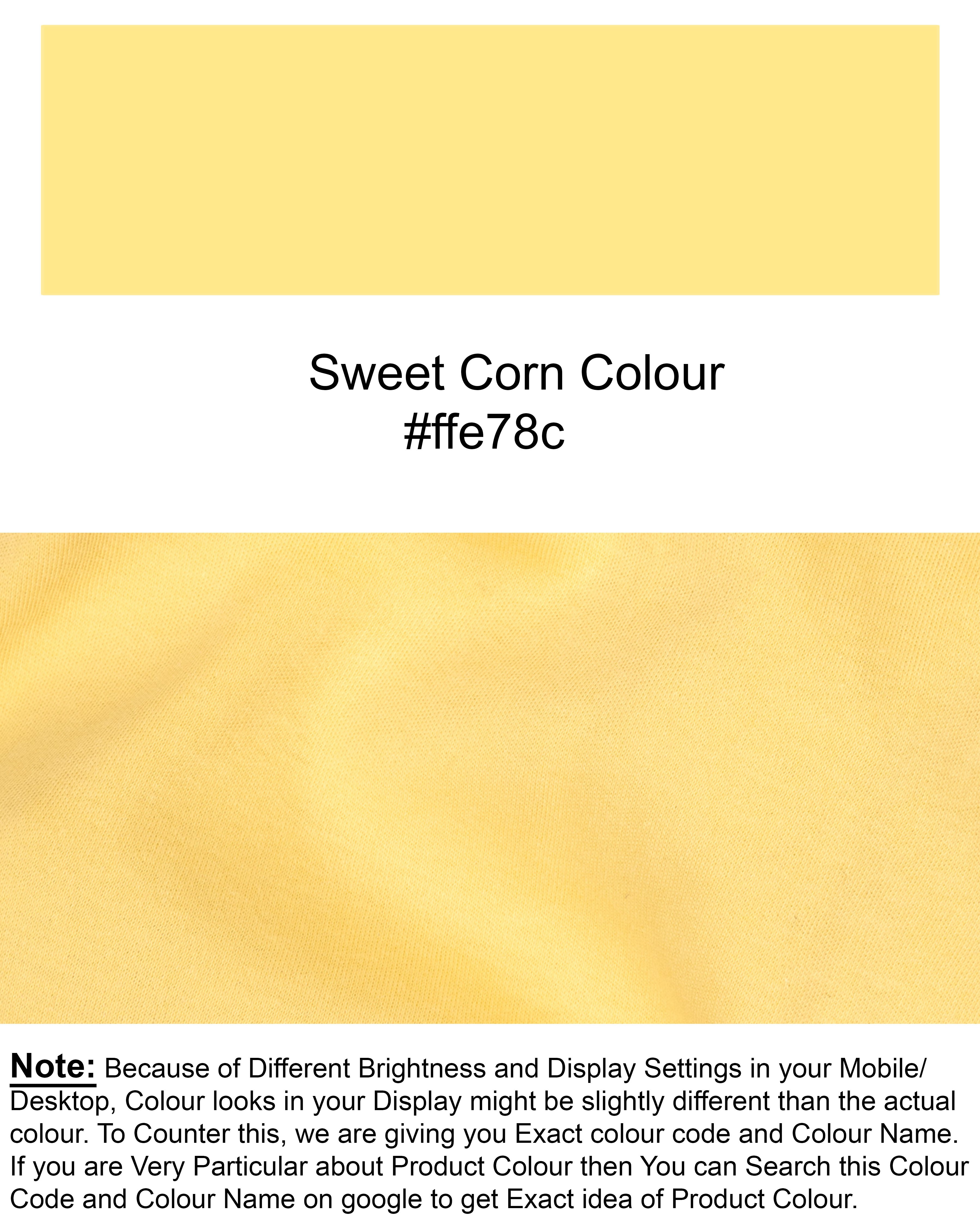 Sweet Corn Yellow with zipper pocket heavyweight premium cotton winter T-shirt TS427-S, TS427-M, TS427-L, TS427-XL, TS427-XXL