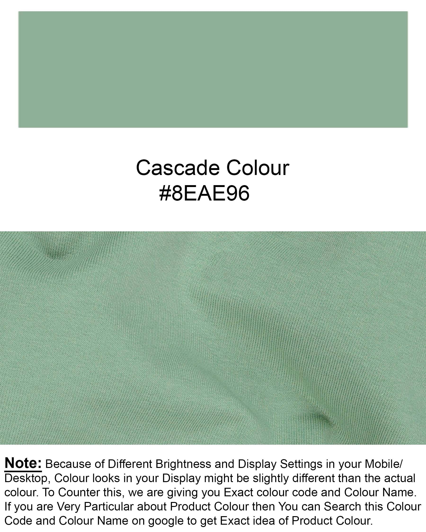 Cascade Green with Navy Blue Patch Worked Sweatshirt TS583-S, TS583-M, TS583-L, TS583-XL, TS583-XXL