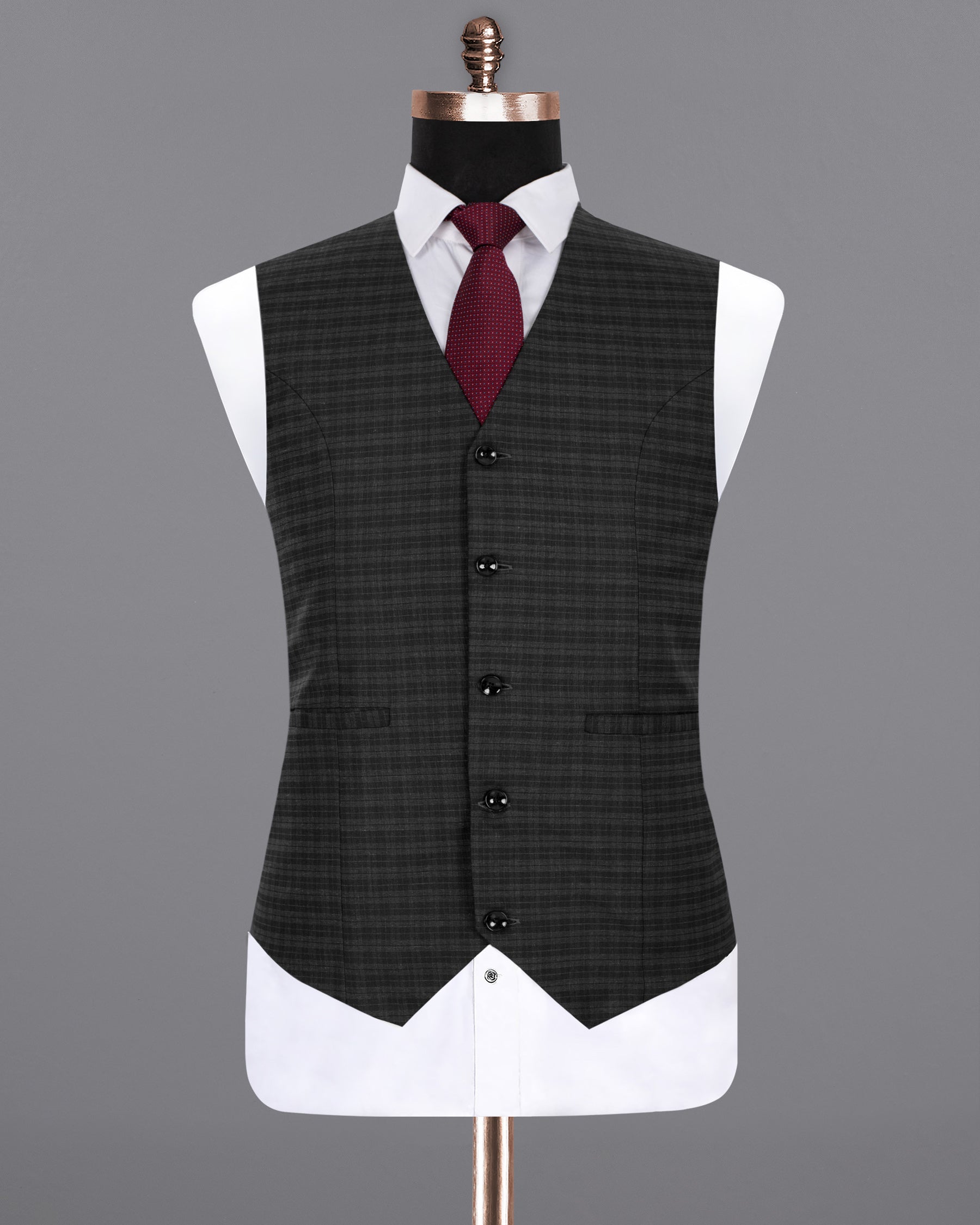 Mine Shaft Black  Wool Rich Waistcoat