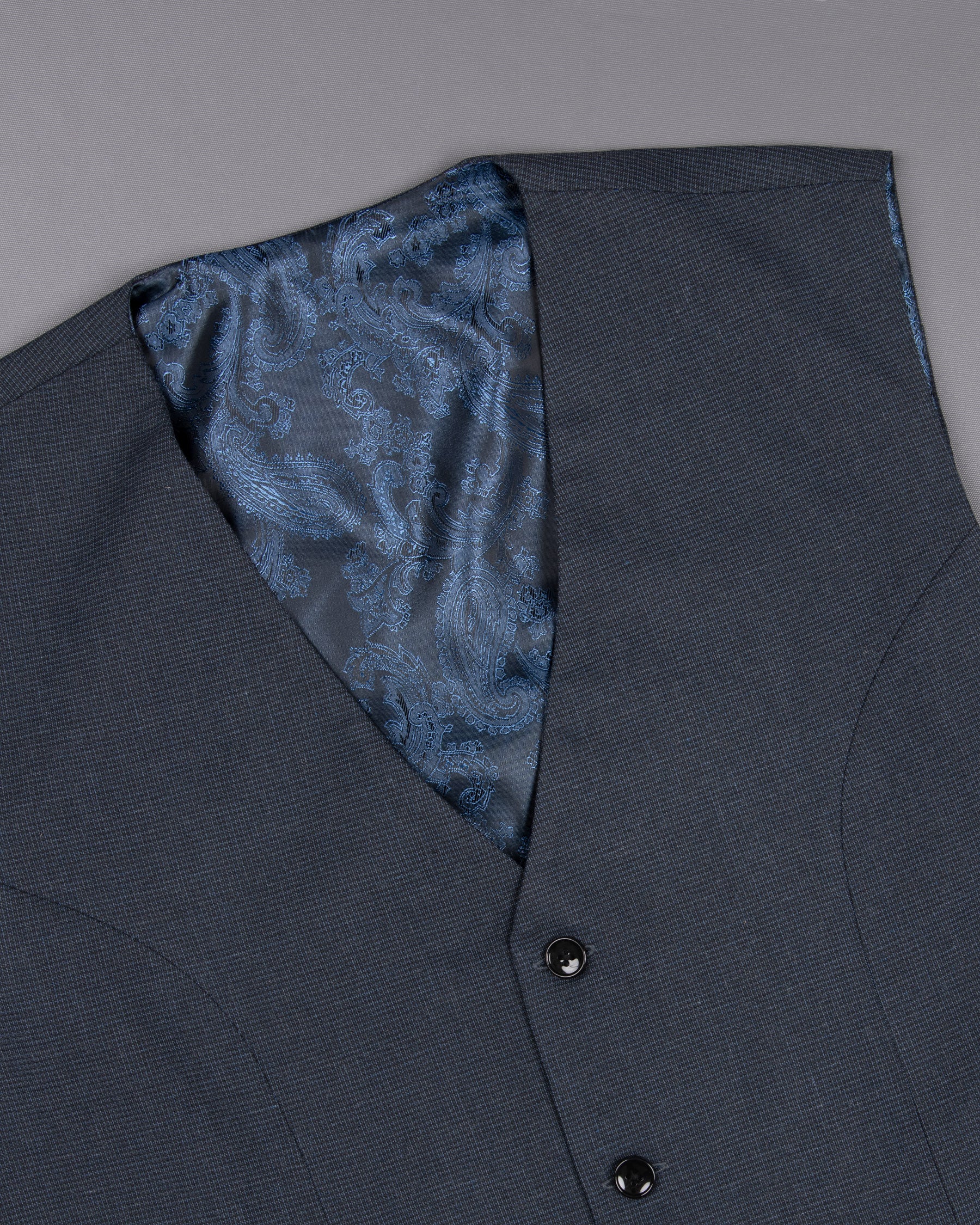 Maco Grey Wool Rich Waistcoat