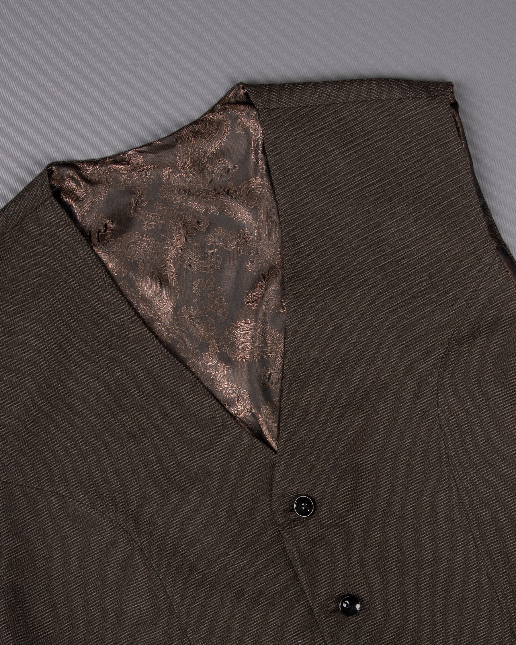 Coffee Bean Brown Premium Cotton Waistcoat