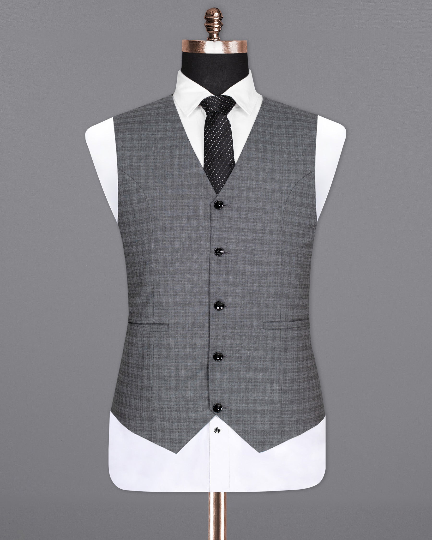 Mid Gray Wool Rich Waistcoat