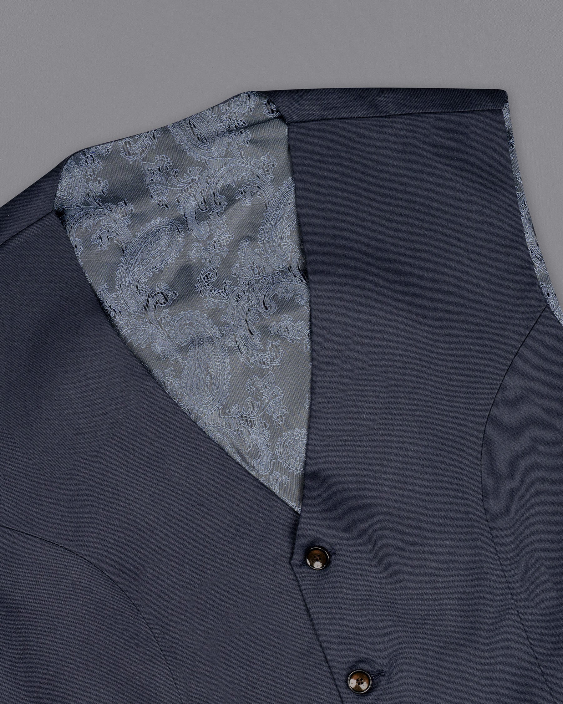 Valhalla Blue Wool Rich Waistcoat