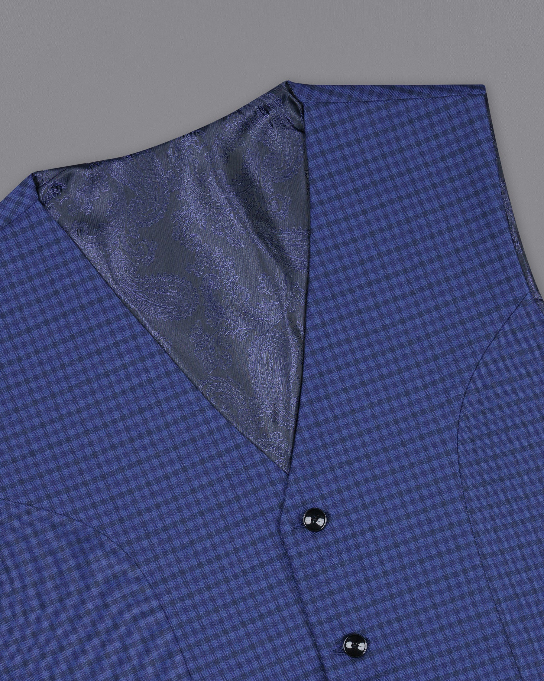 East Bay Blue Gingham Woolrich Waistcoat V1430-36, V1430-38, V1430-40, V1430-42, V1430-44, V1430-46, V1430-48, V1430-50, V1430-52, V1430-54, V1430-56, V1430-58, V1430-60