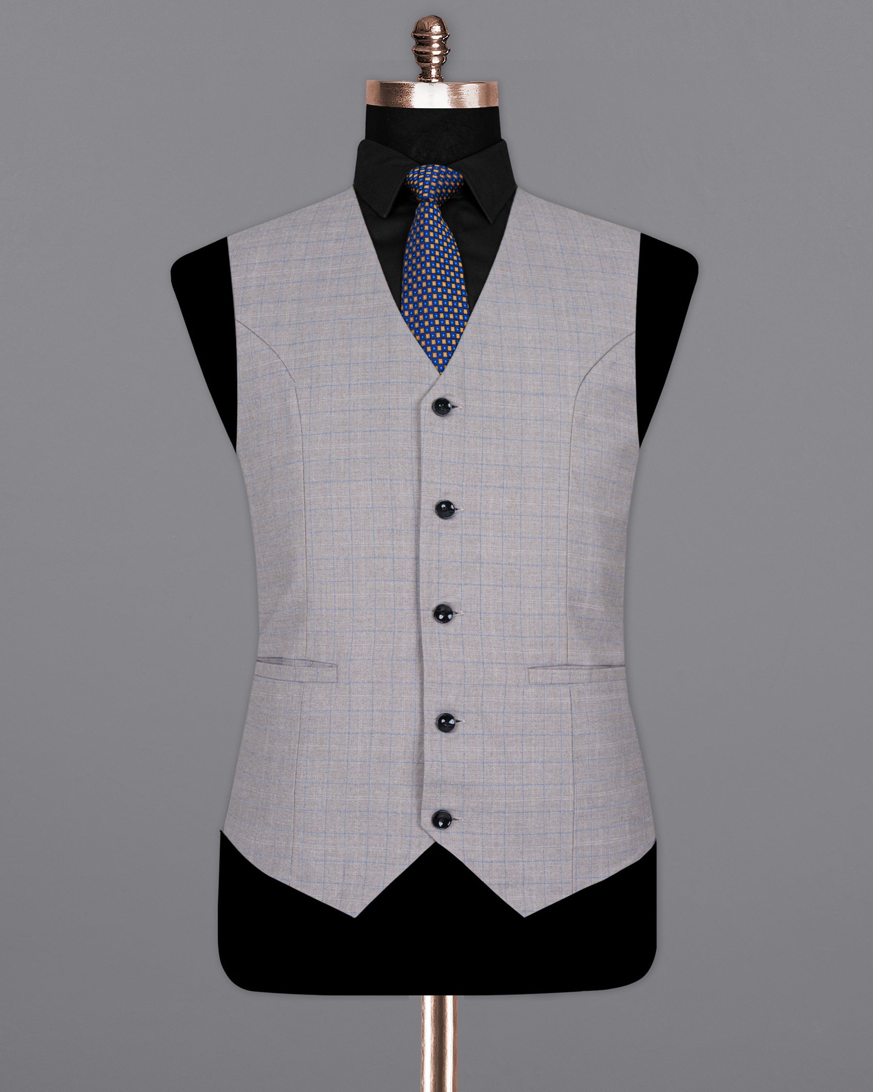 Pale Slate Plaid Woolrich Sports Waistcoat V1436-36, V1436-38, V1436-40, V1436-42, V1436-44, V1436-46, V1436-48, V1436-50, V1436-52, V1436-54, V1436-56, V1436-58, V1436-60