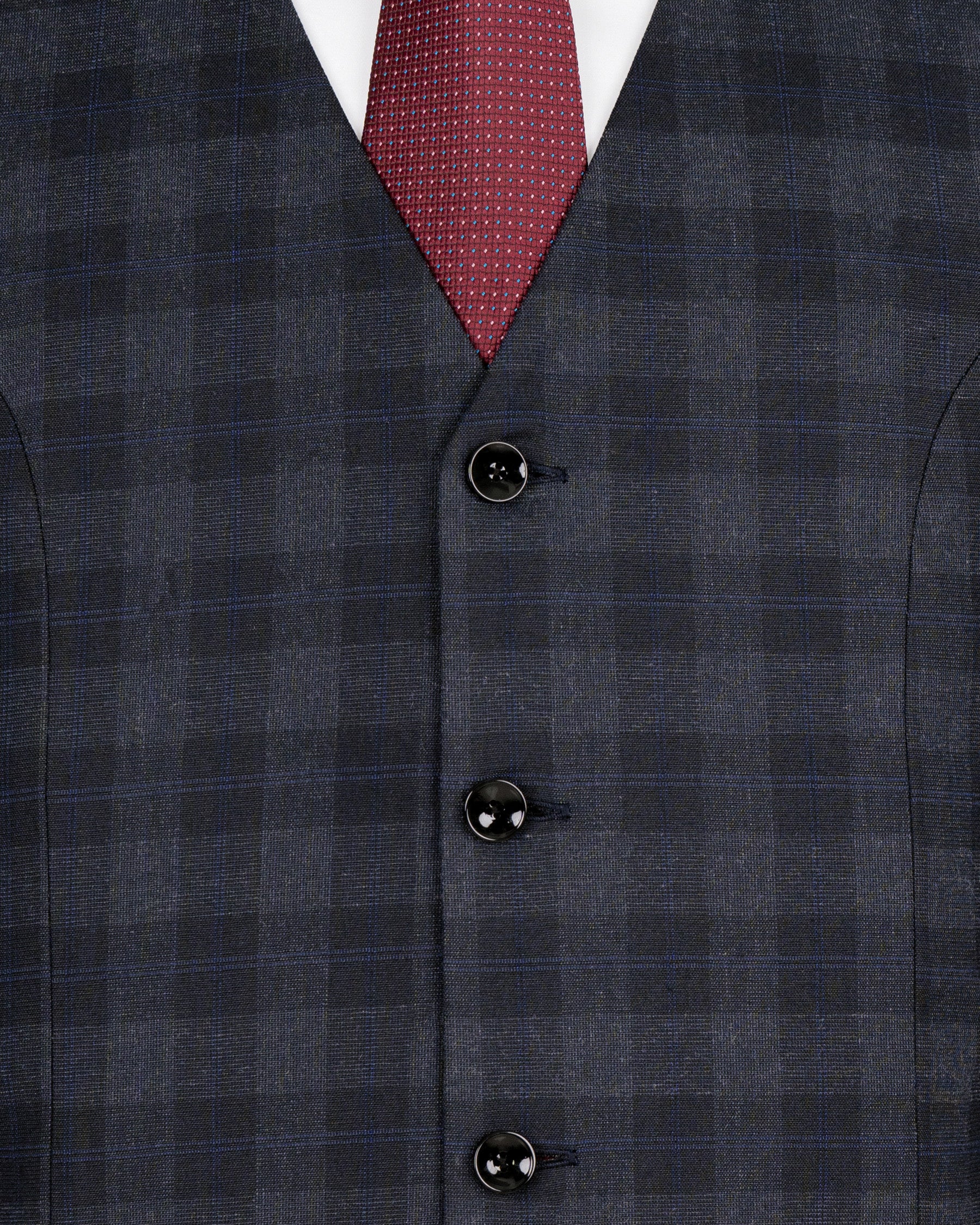 Bastille Grey Plaid Wool Rich Waistcoat V1498-36, V1498-38, V1498-40, V1498-42, V1498-44, V1498-46, V1498-48, V1498-50, V1498-52, V1498-54, V1498-56, V1498-58, V1498-60
