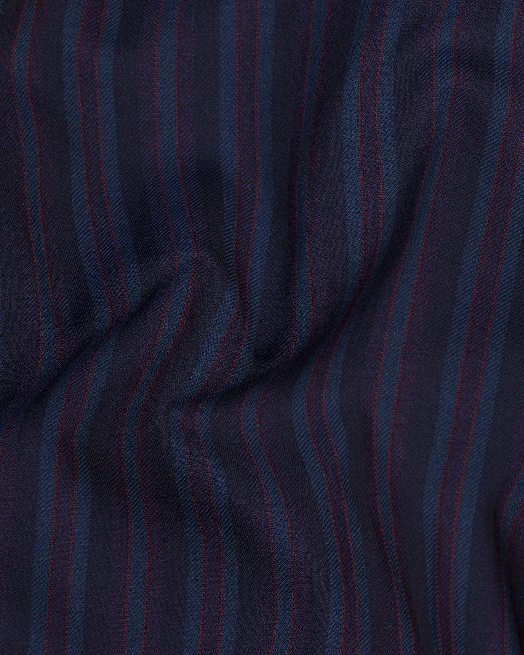 Licorice Blue Striped Wool Rich Waistcoat V1539-36, V1539-38, V1539-40, V1539-42, V1539-44, V1539-46, V1539-48, V1539-50, V1539-52, V1539-54, V1539-56, V1539-58, V1539-60