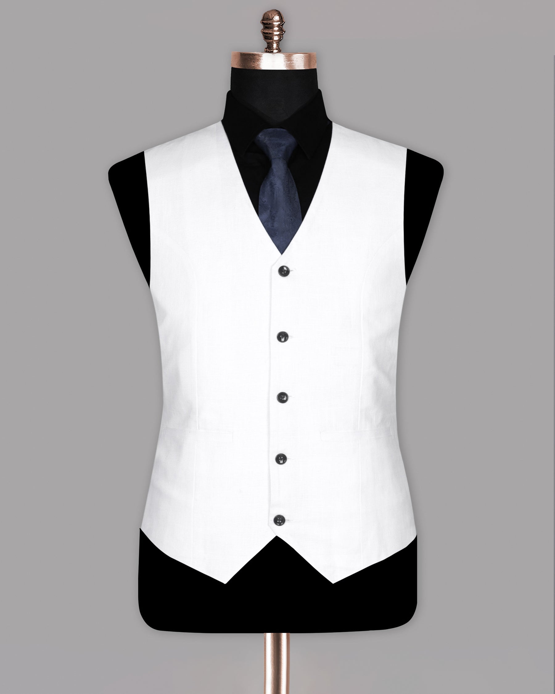 Bright White Luxurious Linen Performance Waistcoat