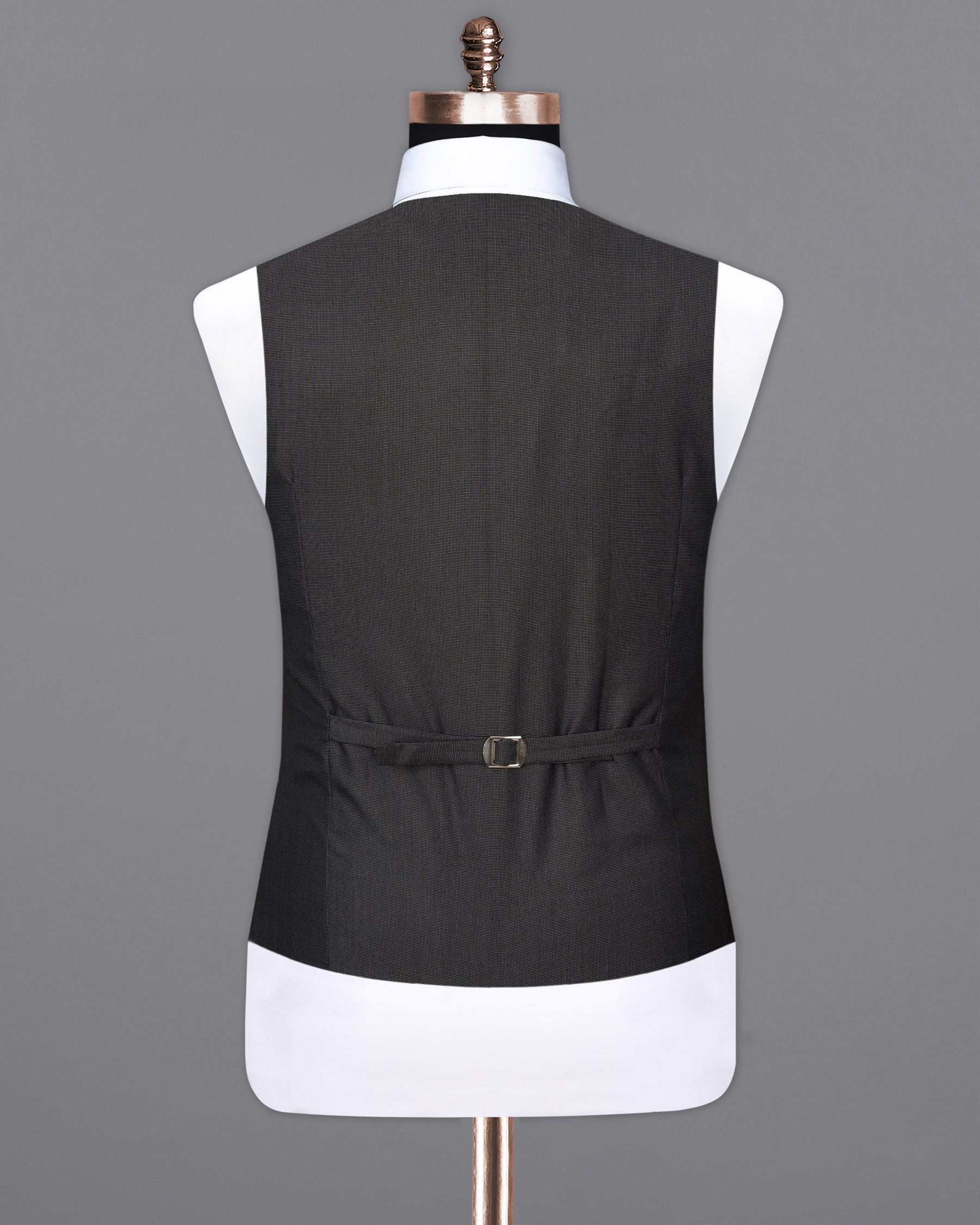 Dark Grey Dots Textured Waistcoat
