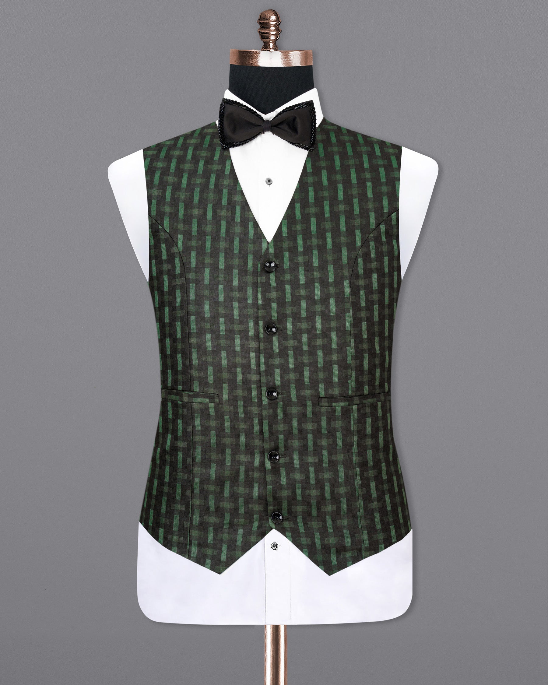Woodland Green and Jade Black Waistcoat V1780-36, V1780-38, V1780-40, V1780-42, V1780-44, V1780-46, V1780-48, V1780-50, V1780-52, V1780-54, V1780-56, V1780-58, V1780-60