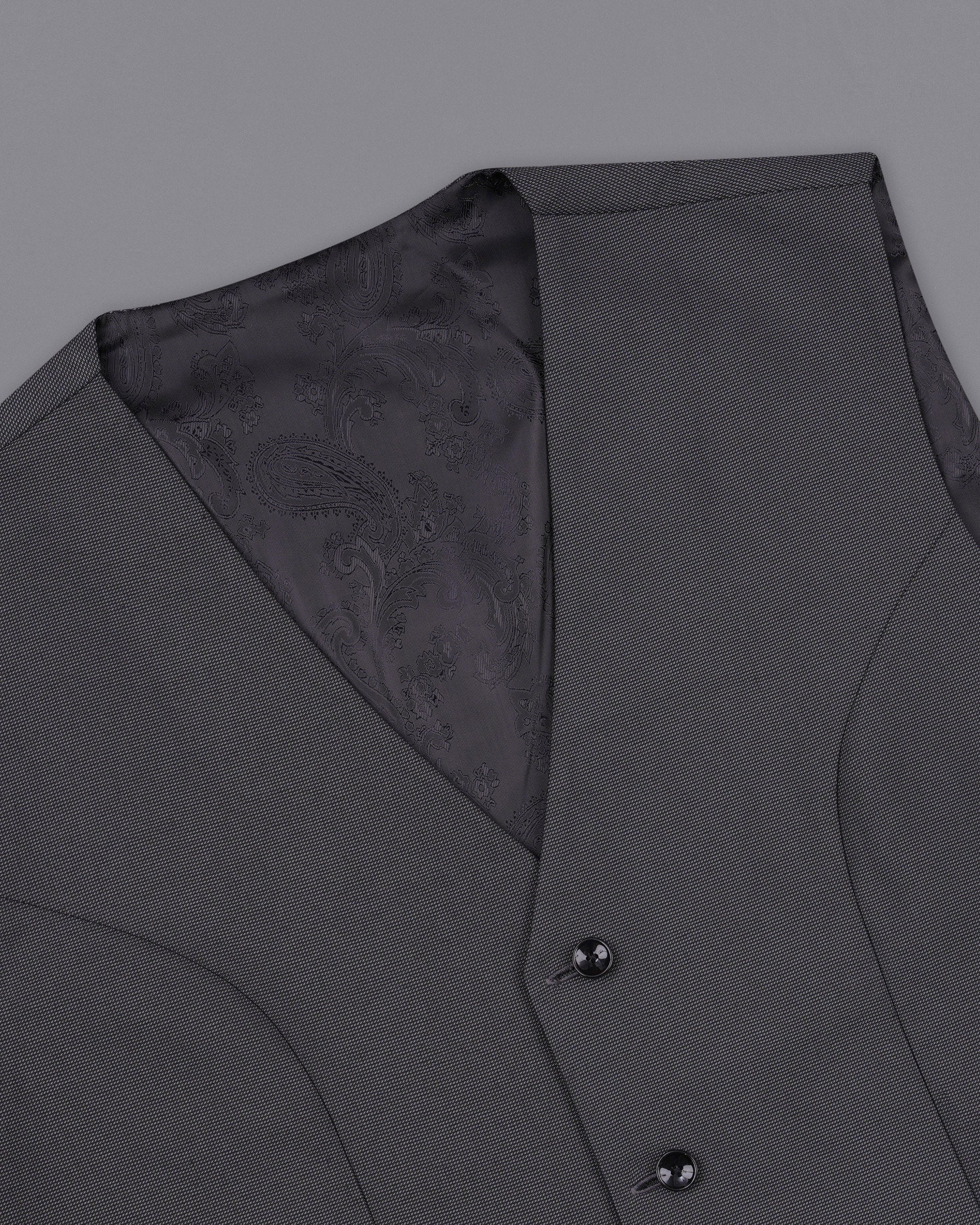 Vampire Gray Textured Waistcoat V1933-36, V1933-38, V1933-40, V1933-42, V1933-44, V1933-46, V1933-48, V1933-50, V1933-52, V1933-54, V1933-56, V1933-58, V1933-60