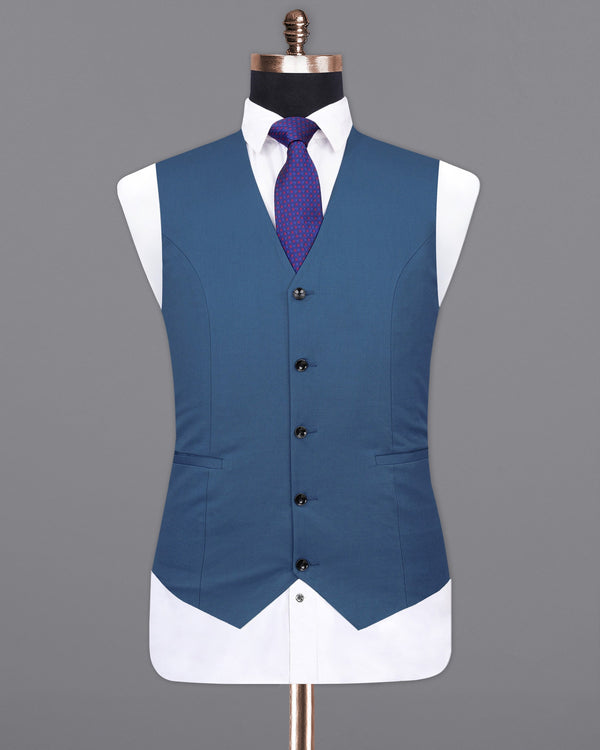 River Bed Blue Textured Waistcoat V1999-36, V1999-38, V1999-40, V1999-42, V1999-44, V1999-46, V1999-48, V1999-50, V1999-52, V1999-54, V1999-56, V1999-58, V1999-60