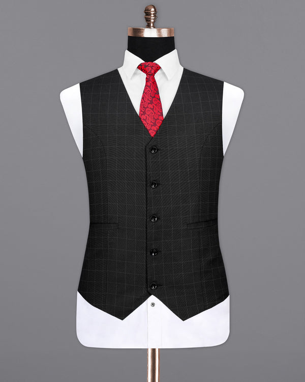Zeus Black Plaid Waistcoat V2010-36, V2010-38, V2010-40, V2010-42, V2010-44, V2010-46, V2010-48, V2010-50, V2010-52, V2010-54, V2010-56, V2010-58, V2010-60