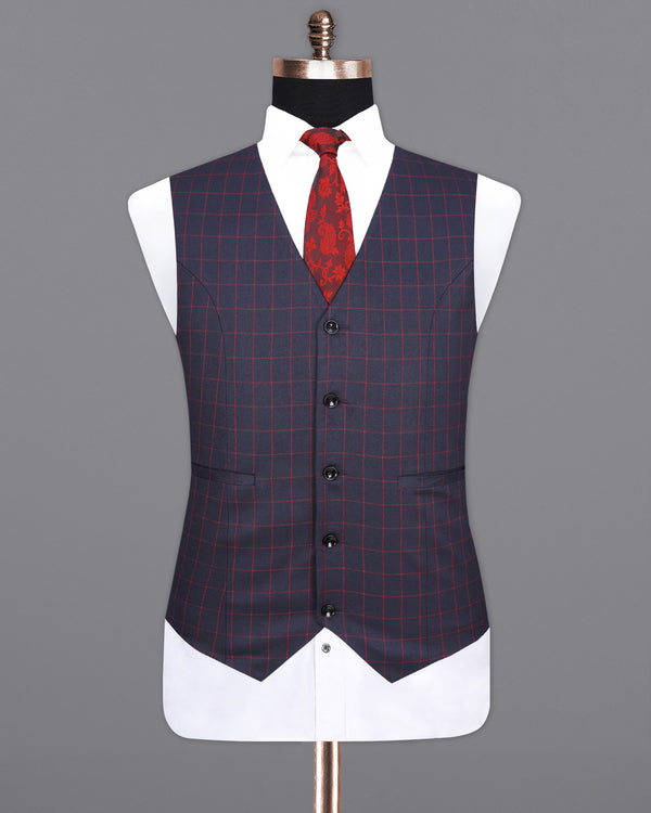 Charcoal Navy Blue Waistcoat V2027-36, V2027-38, V2027-40, V2027-42, V2027-44, V2027-46, V2027-48, V2027-50, V2027-52, V2027-54, V2027-56, V2027-58, V2027-60