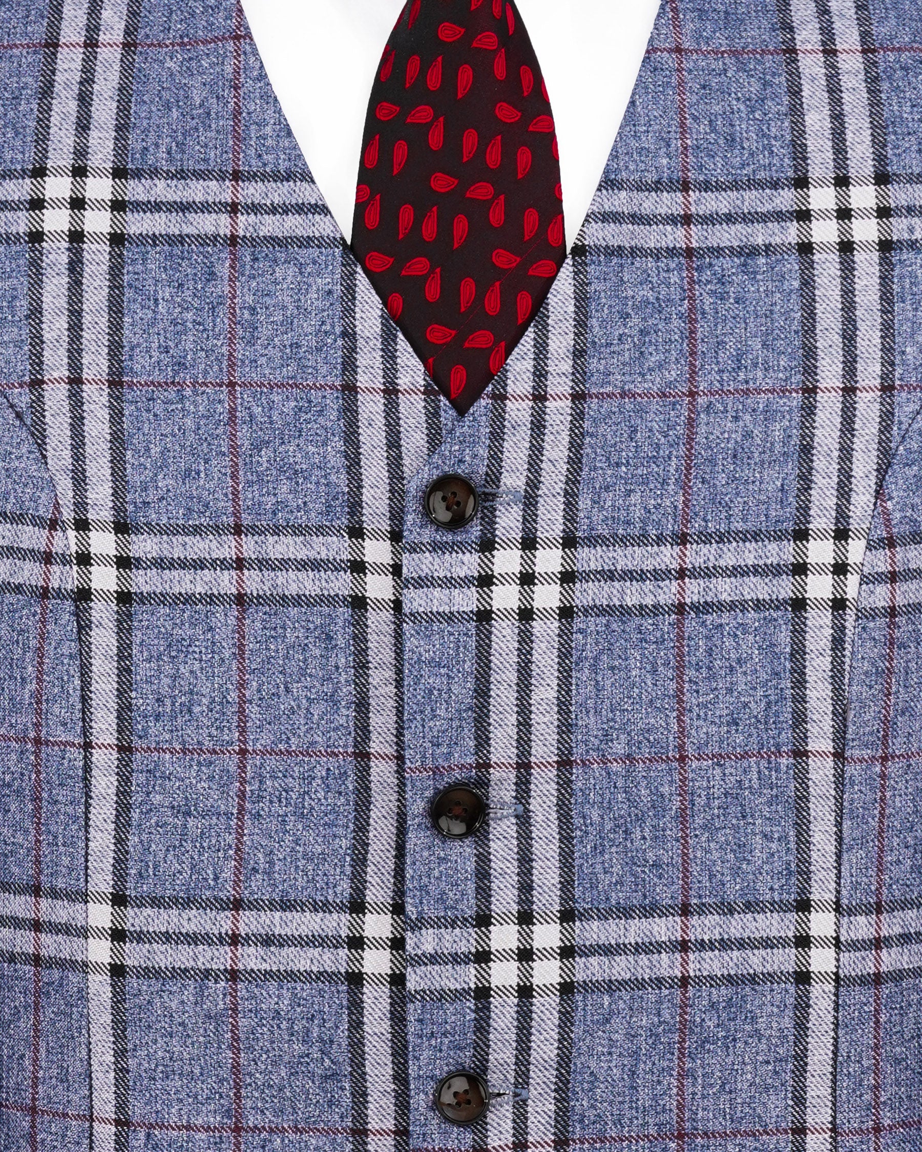 Fiord Blue Plaid Waistcoat V2154-36, V2154-38, V2154-40, V2154-42, V2154-44, V2154-46, V2154-48, V2154-50, V2154-52, V2154-54, V2154-56, V2154-58, V2154-60