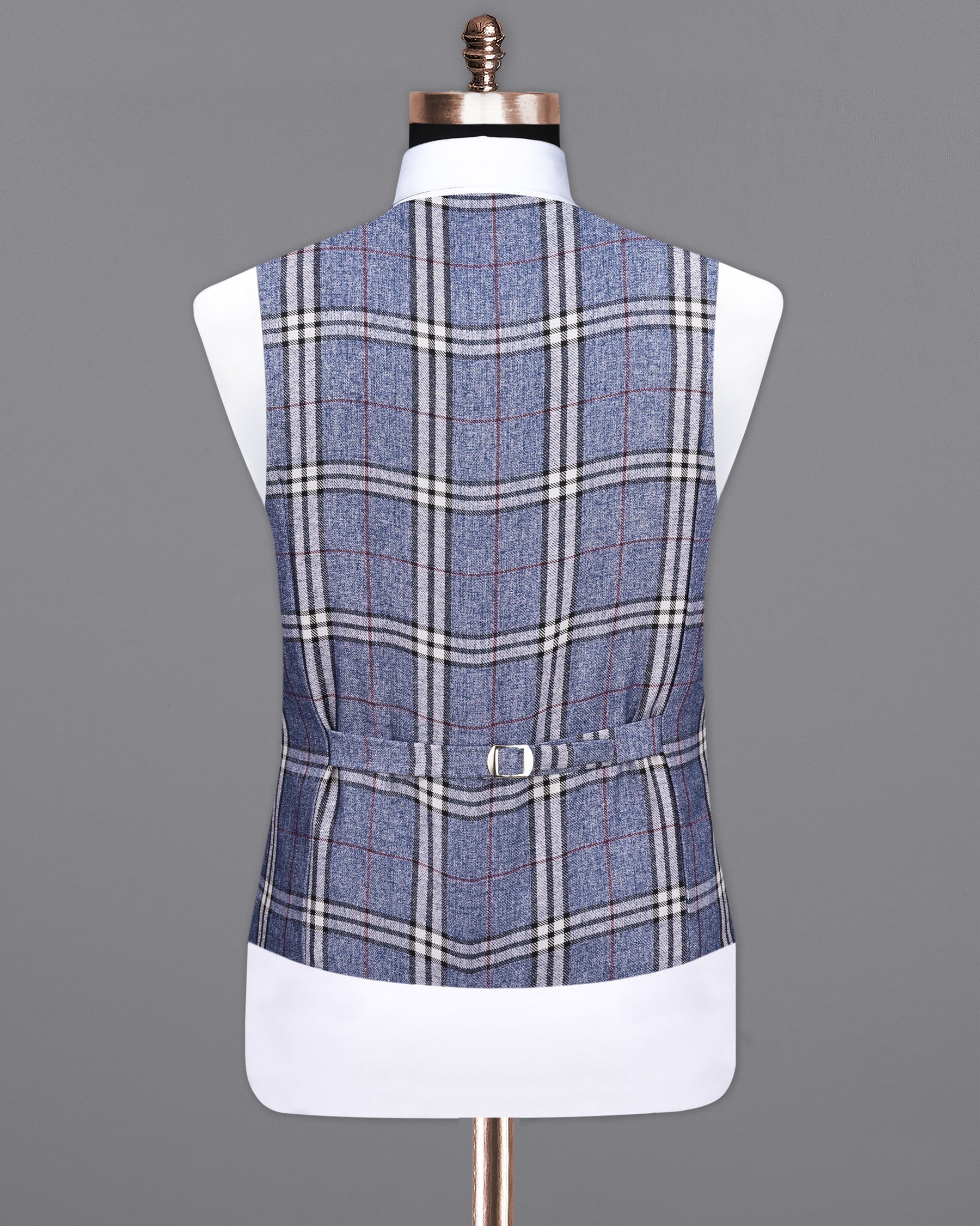 Fiord Blue Plaid Waistcoat V2154-36, V2154-38, V2154-40, V2154-42, V2154-44, V2154-46, V2154-48, V2154-50, V2154-52, V2154-54, V2154-56, V2154-58, V2154-60