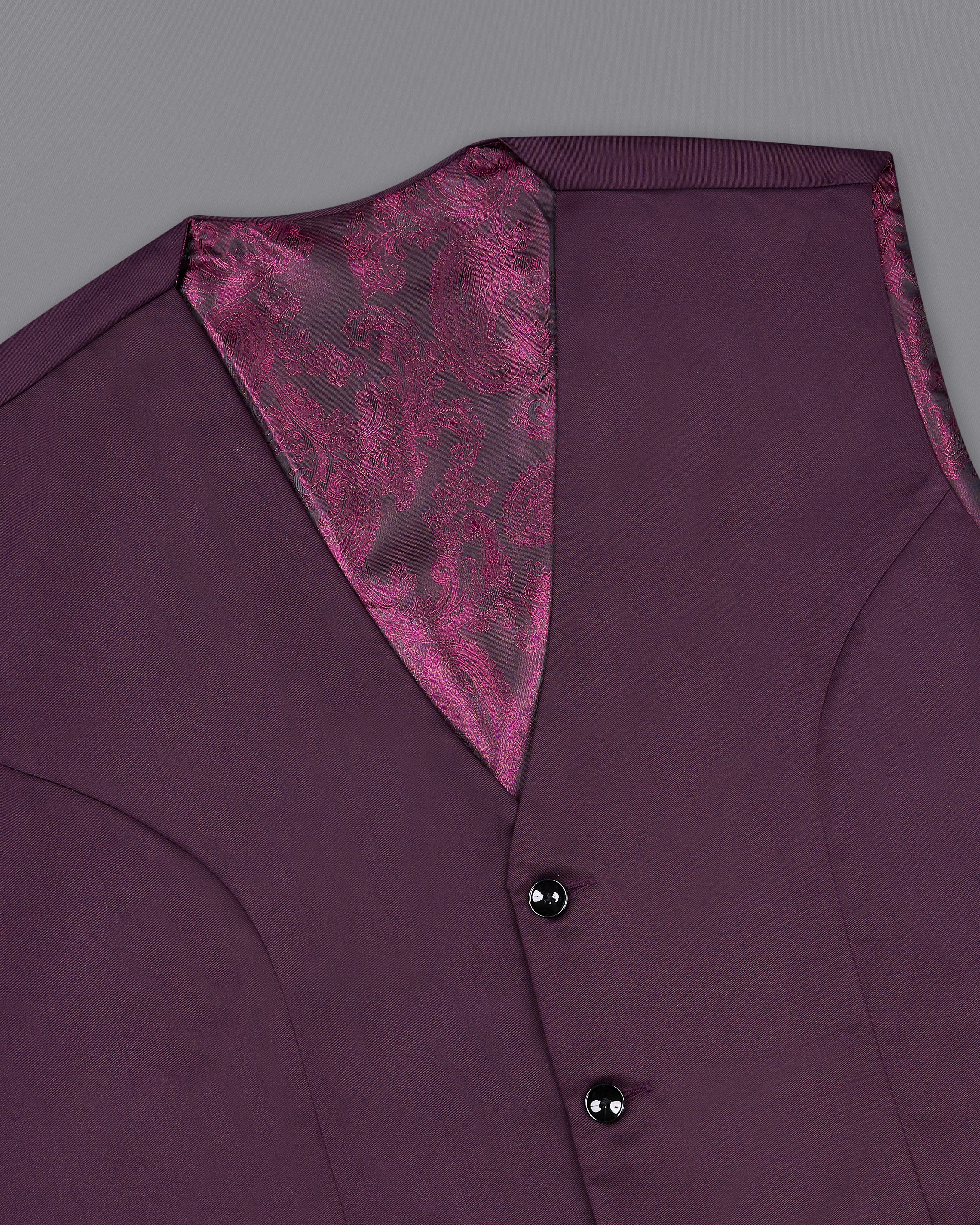 Thunder Maroon with Golden Piping Work Premium Cotton Designer Waistcoat V2365-36, V2365-38, V2365-40, V2365-42, V2365-44, V2365-46, V2365-48, V2365-50, V2365-52, V2365-54, V2365-56, V2365-58, V2365-60
