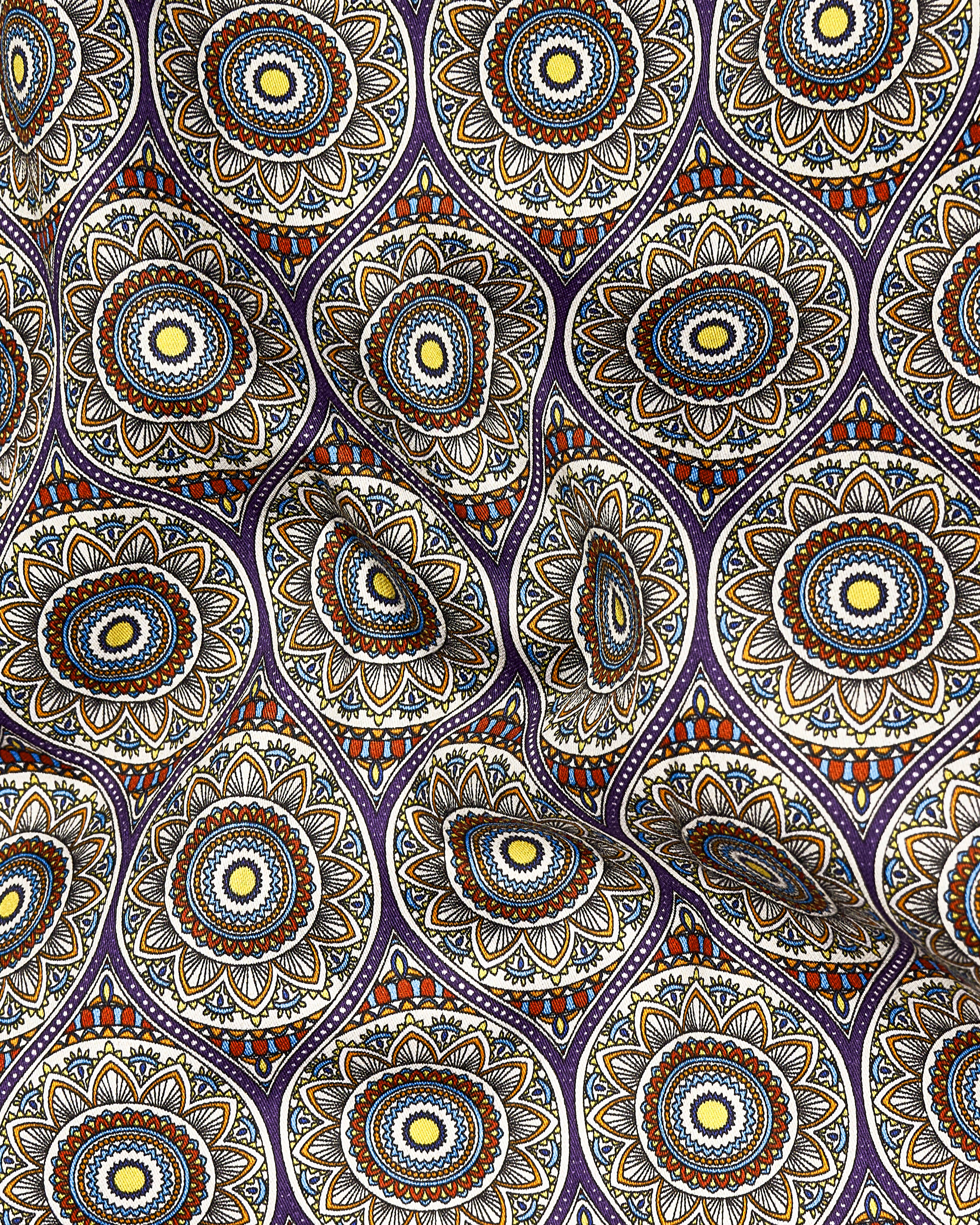 Mercury Brown Multicolour Ajrakh Printed Premium Cotton Shirt WS035-32, WS035-34, WS035-36, WS035-38, WS035-40, WS035-42.