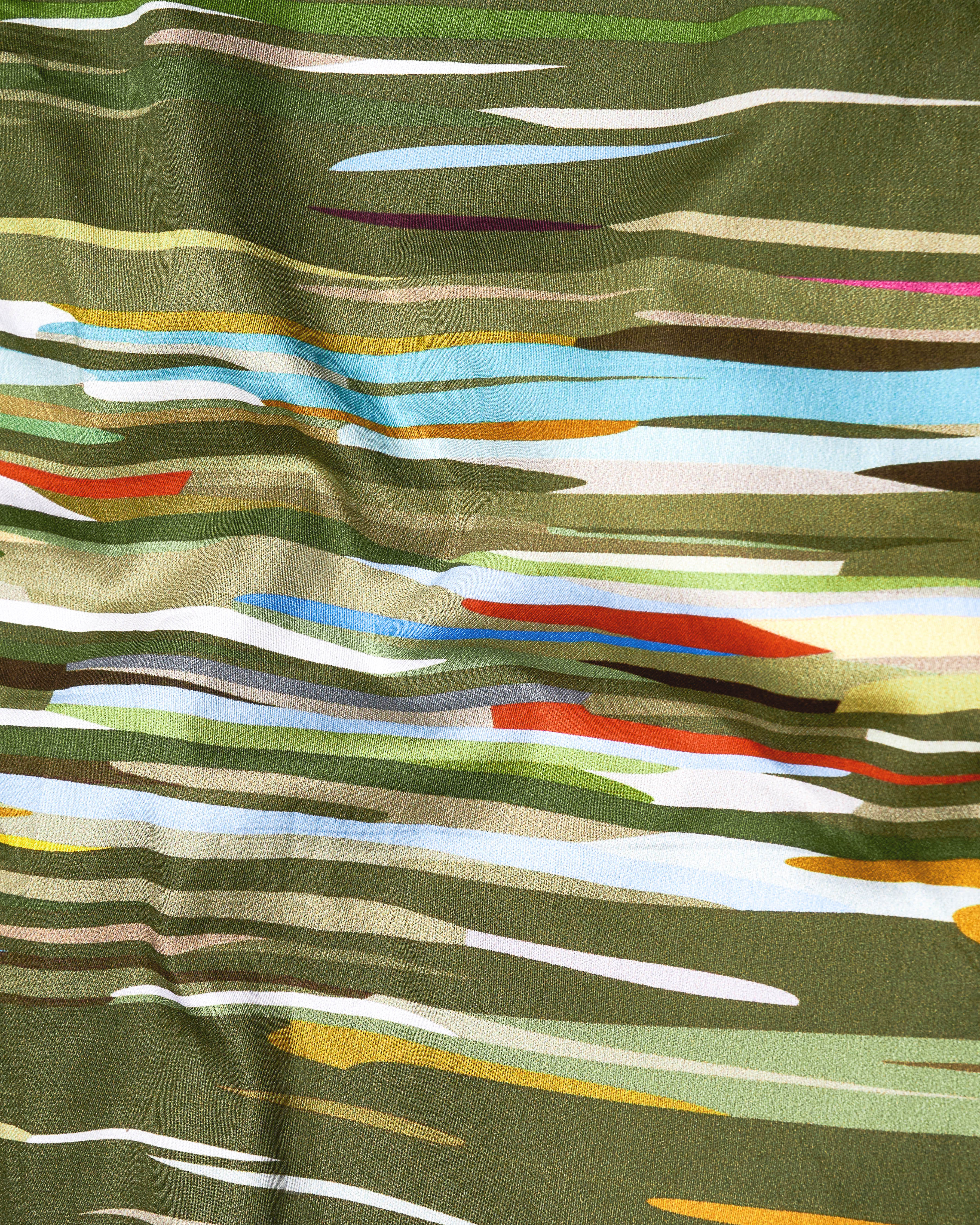 Verdigris Green Multicolour Printed Premium Tencel Shirt WS050-BLE-32, WS050-BLE-34, WS050-BLE-36, WS050-BLE-38, WS050-BLE-40, WS050-BLE-42